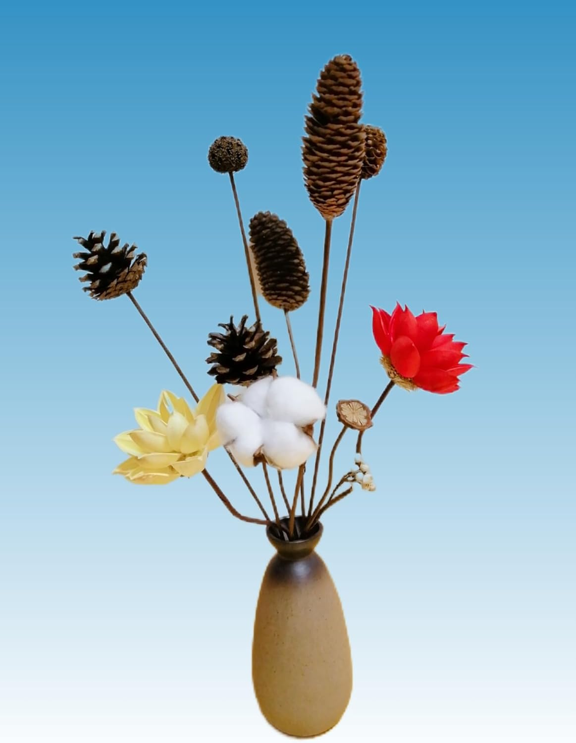 HIGHROCK 100Pcs Artificial Flower Branch, 40Cm Floral Stems, Brown Flower Wire Wrapped with Paper, Florist Wire for Artificial Flowers, Wreath, DIY Bouquet (2Mm) image number 2