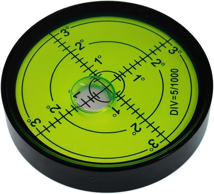 The Yan He 60X12Mm Metal Horizontal Bubble Level, round Bubble Level Ruler Correction 15'/2Mm, Black Green image number 1