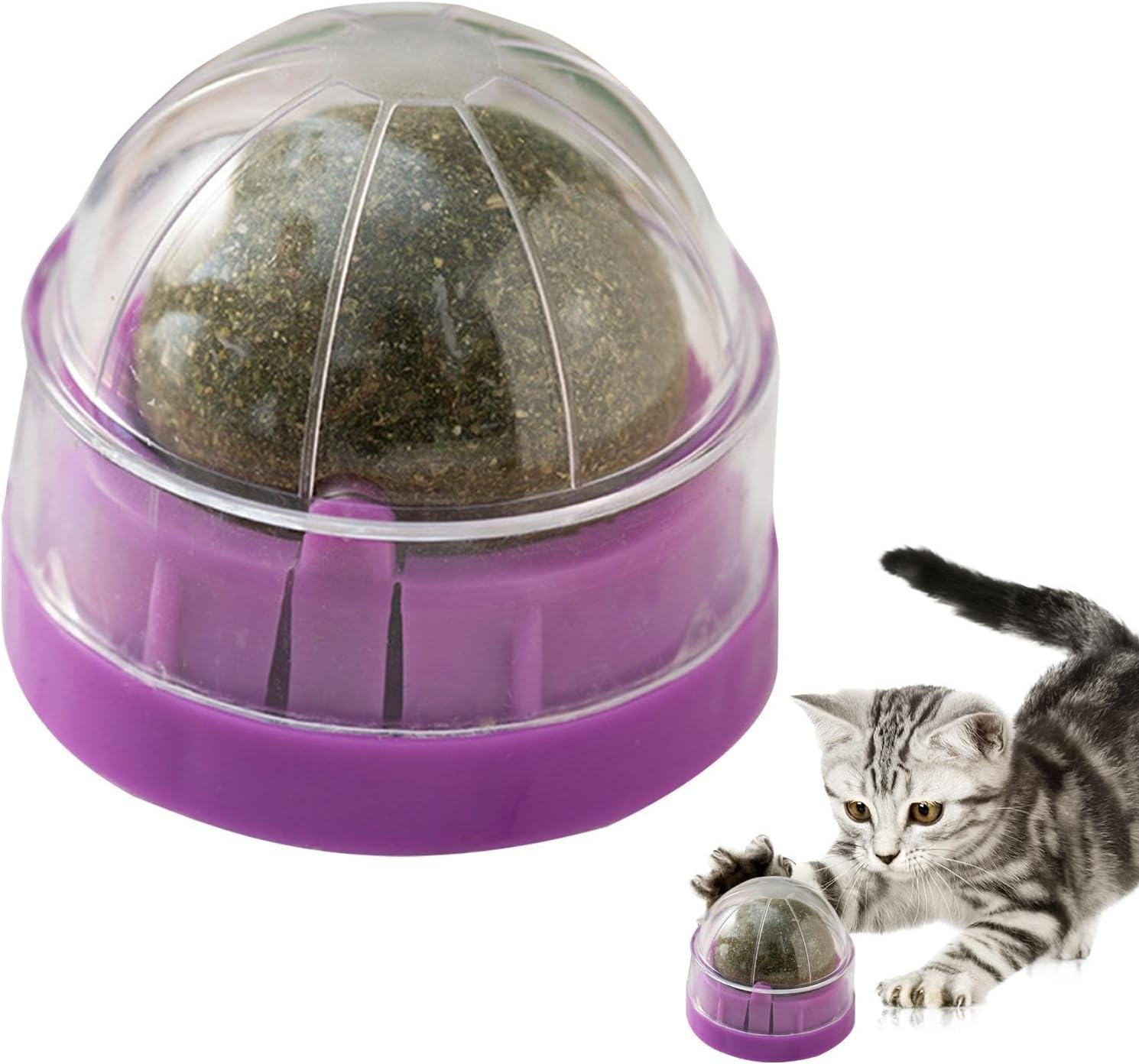 Catnip Wall Ball Toy | Rotatable Edible Kitten Toys for Cats Lick - Healthy Teeth Cleaning Chew Toys, Organic Ball Edible Kitten Toys, Cat Wall Treats, Catnip Lickable Balls Borato image number 4