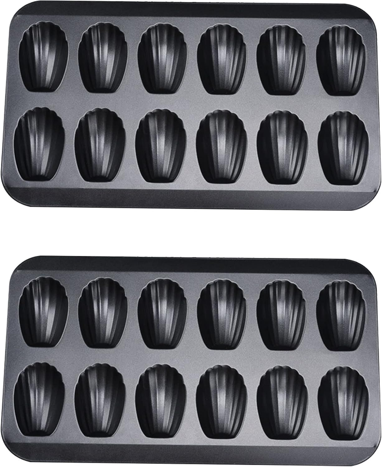 Nonstick Madeleine Pan 2Pack, 12 Cavity Shell Shape Baking Mold Non-Stick Cookie Cake Scone Pan Whoopie Pie Pan for Oven image number 6