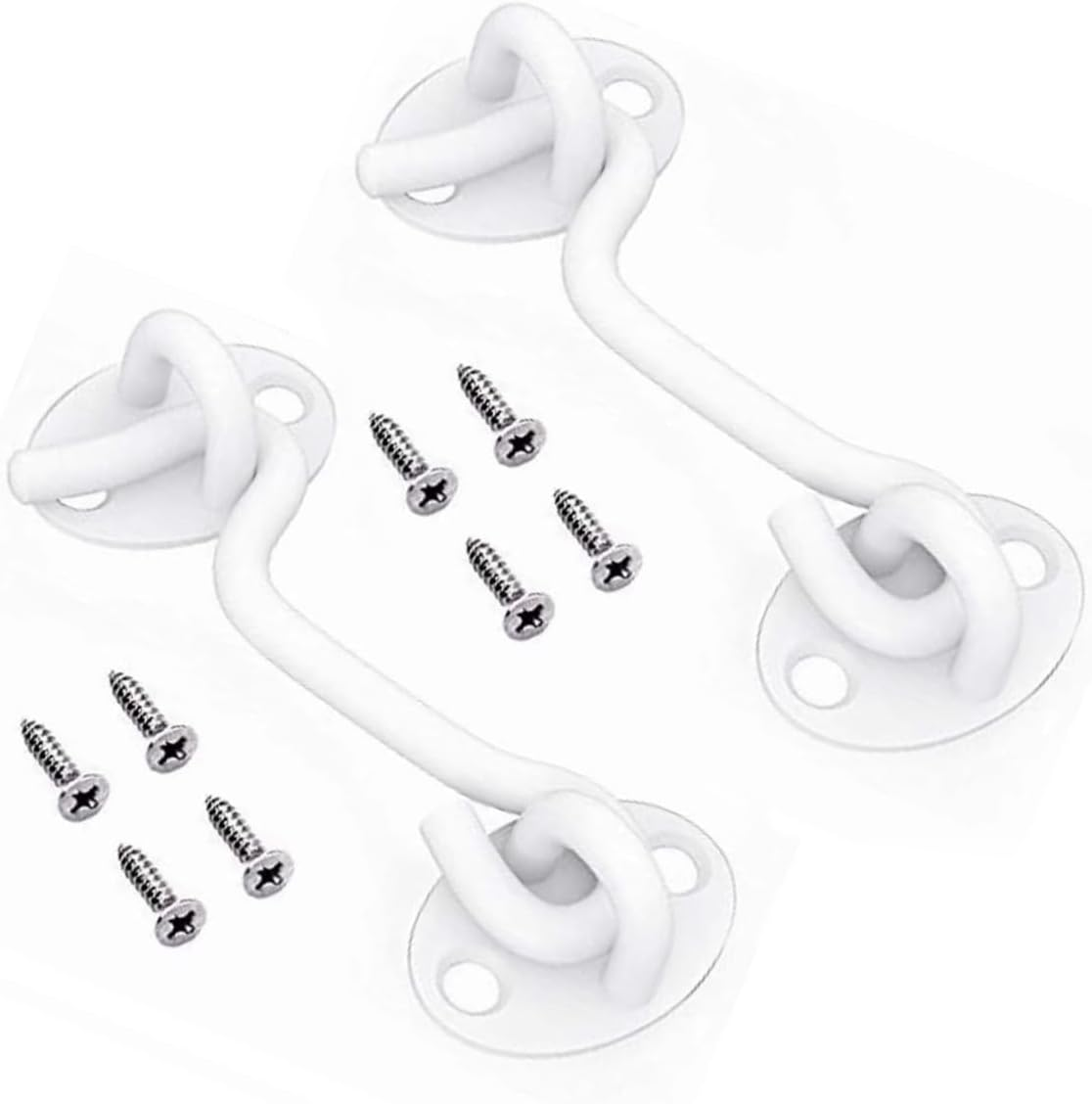 3&rdquo; Privacy Hook and Eye Latch Easy Lock for Barn Door, Black (3 INCH-2PCS) image number 2