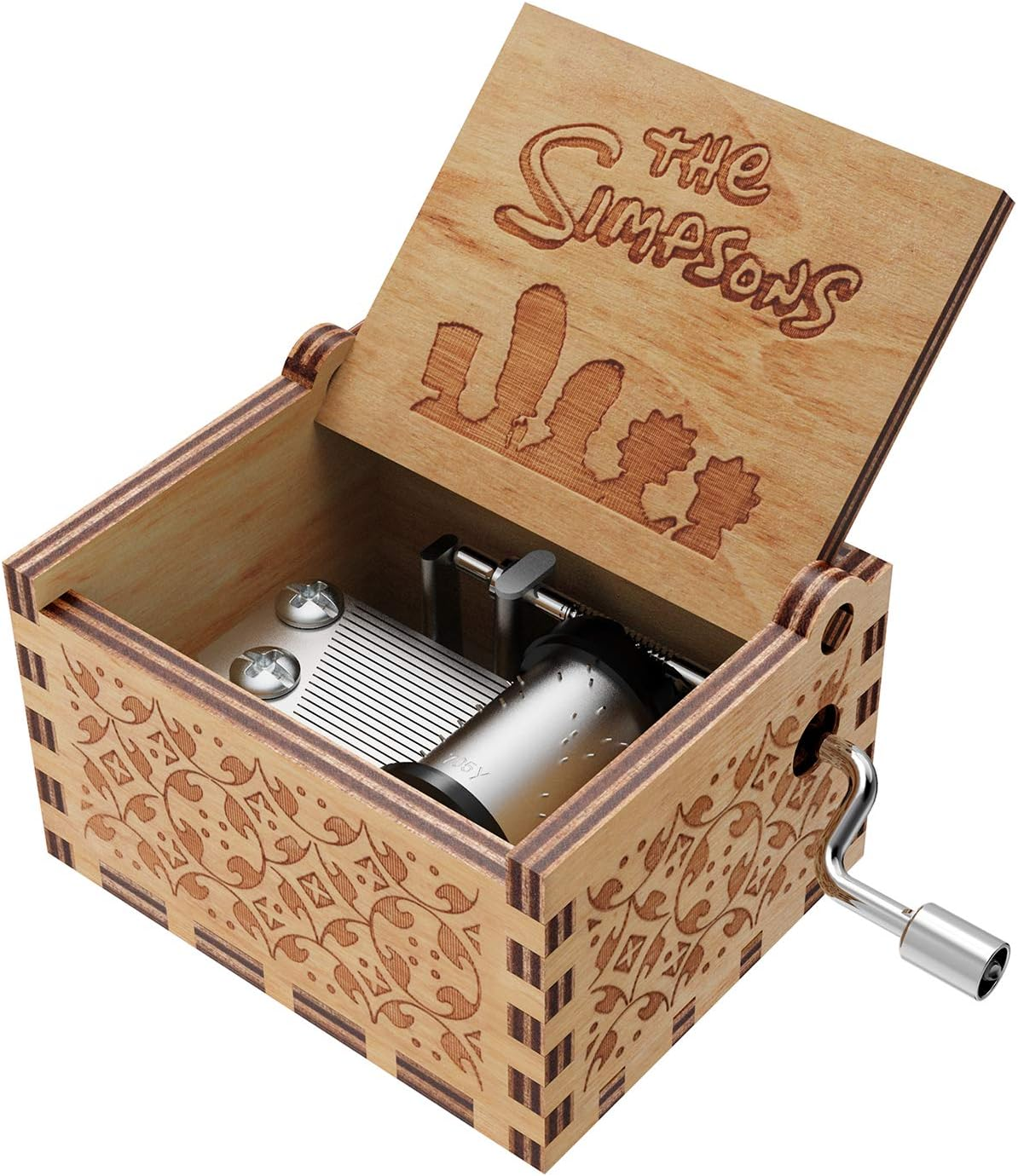 The Simpsons Music Boxes,Wood Engaved Antique Handmade Musical Boxes Best Gifts for Valentine'S Day/Christmas image number 3