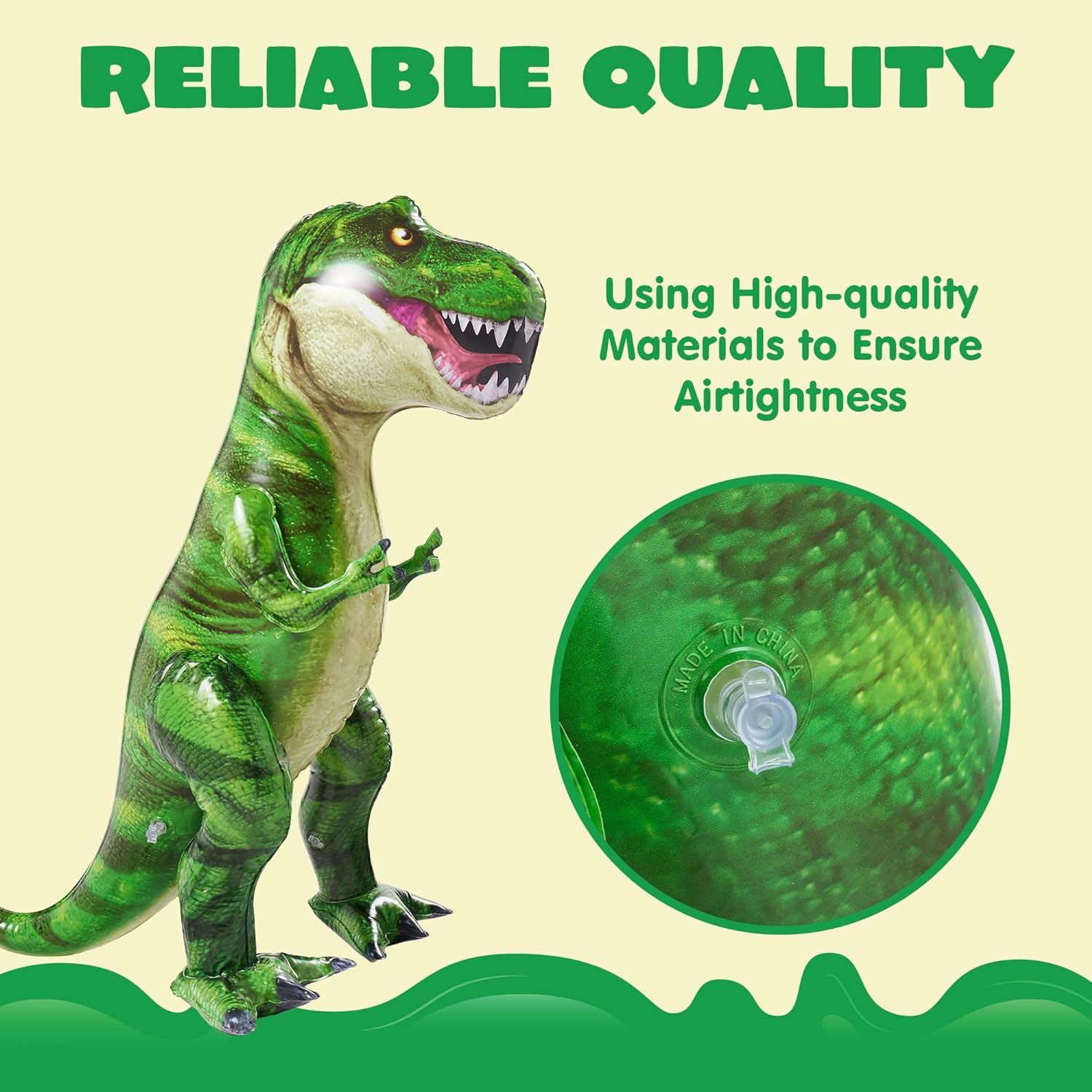 JOYIN 30&rdquo; T-Rex Dinosaur Inflatable, Tyrannosaurus Rex Inflatable Dinosaur Toy for Pool Party Decorations, Dinosaur Birthday Party for Kids and Adults image number 6