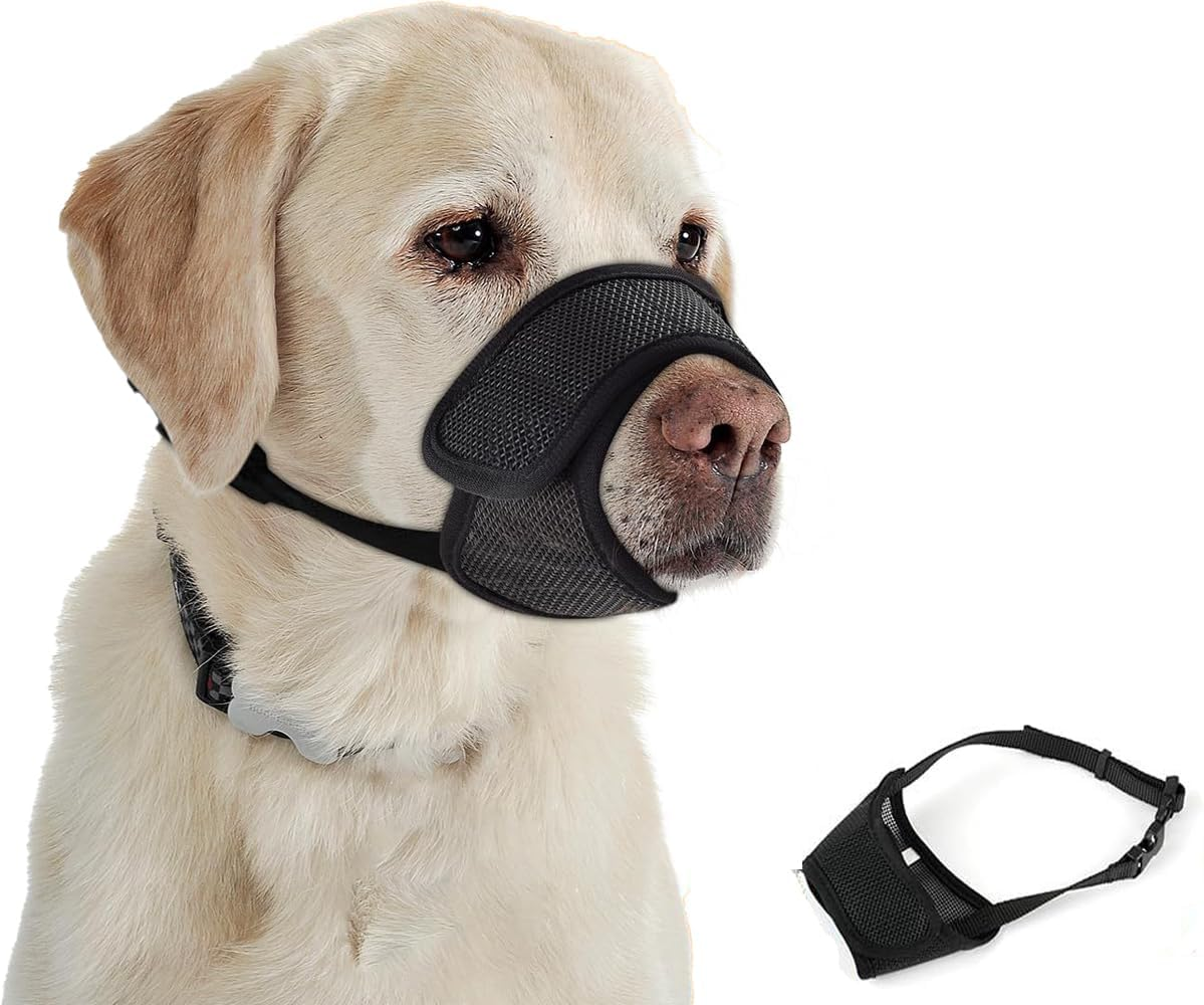 Dog Muzzle Soft Mesh Muzzle for Small to Large Dogs, Breathable & Drinkable, Adjustable Anti-Fall Bite Muzzle for Chihuahua, German Shepherd & Bulldog (Black, S (12-15Cm)) image number 5