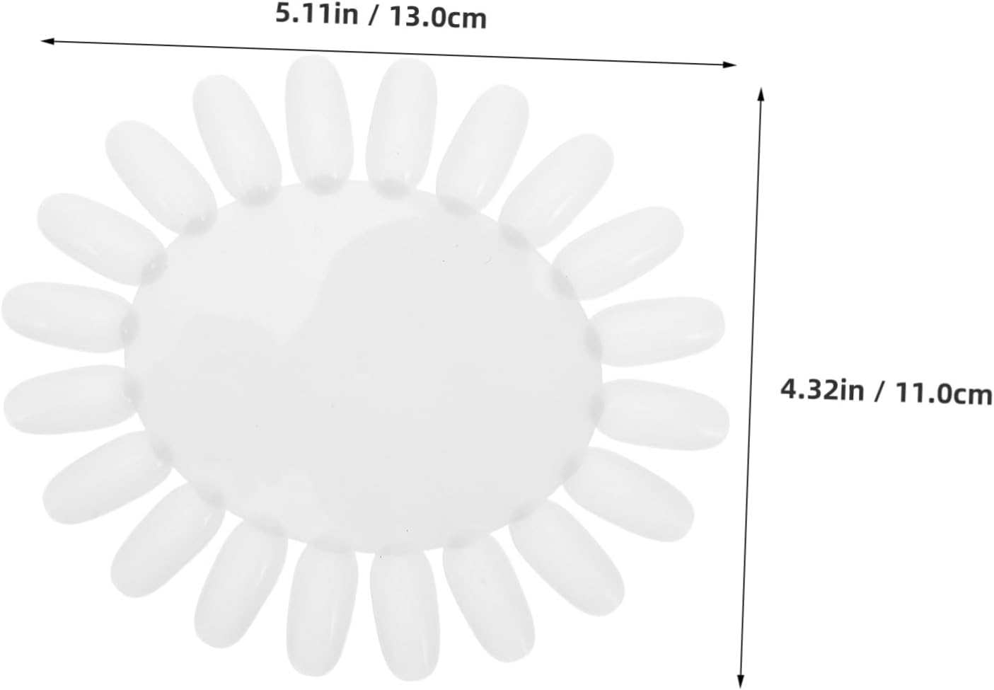 OSOLADY 10Pcs Sunflower Shaped Nail Art Display Boards Beige Acrylic Practice Wheel with False Tips for Salon and Home Nail Polish Color Showcase image number 4