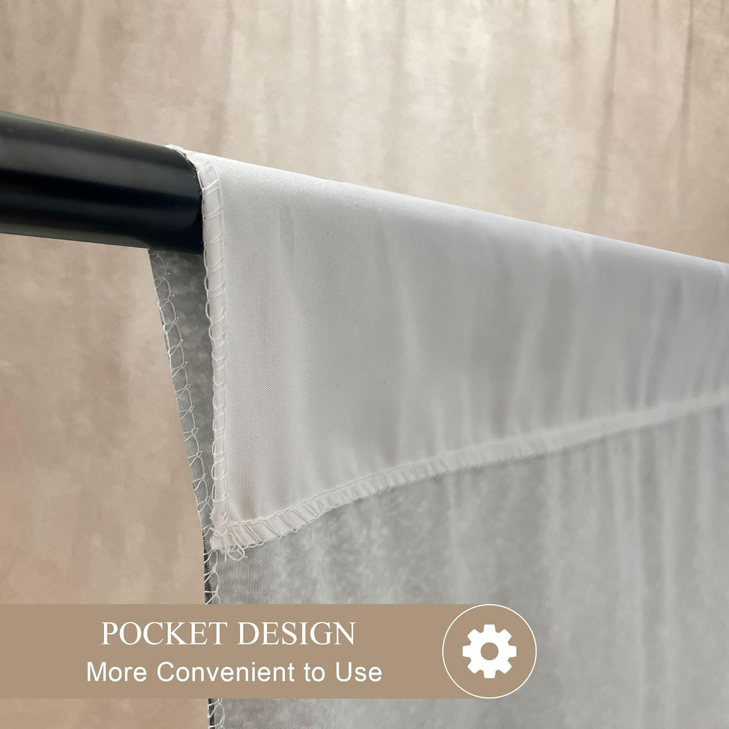 Haboke Abstract Professional Photography Backdrop for Adult Portrait Photo Studio Props Booth Background Photoshoot with Thick Ployester Roller Pocket on Top(Beige-8X10Ft) image number 2