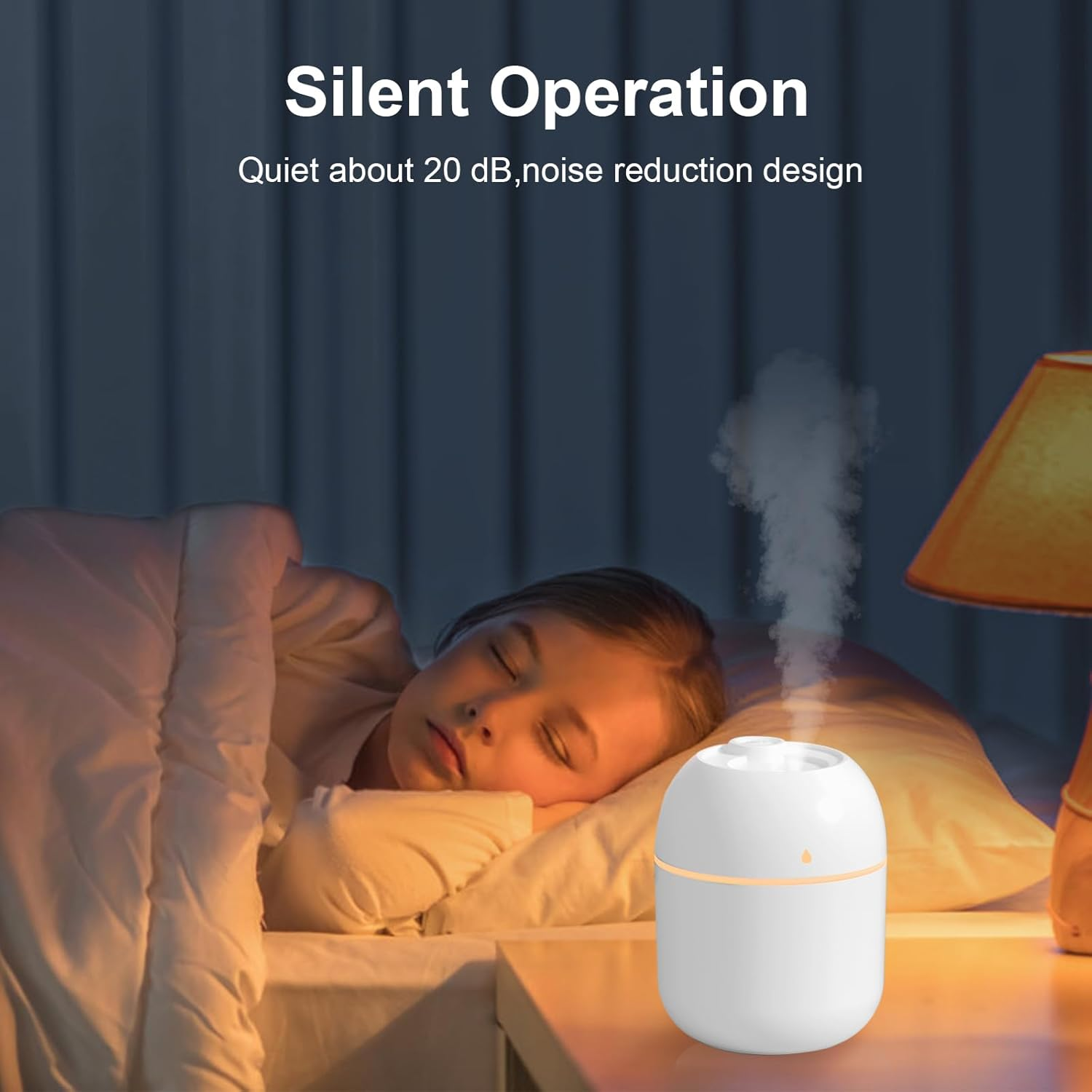 Portable Small Humidifier, USB Personal Desktop Humidifier for Car, Office Room, Bedroom, Auto Shut-Off, 2 Mist Modes, Super Quiet(220Ml, White) - Pink image number 2