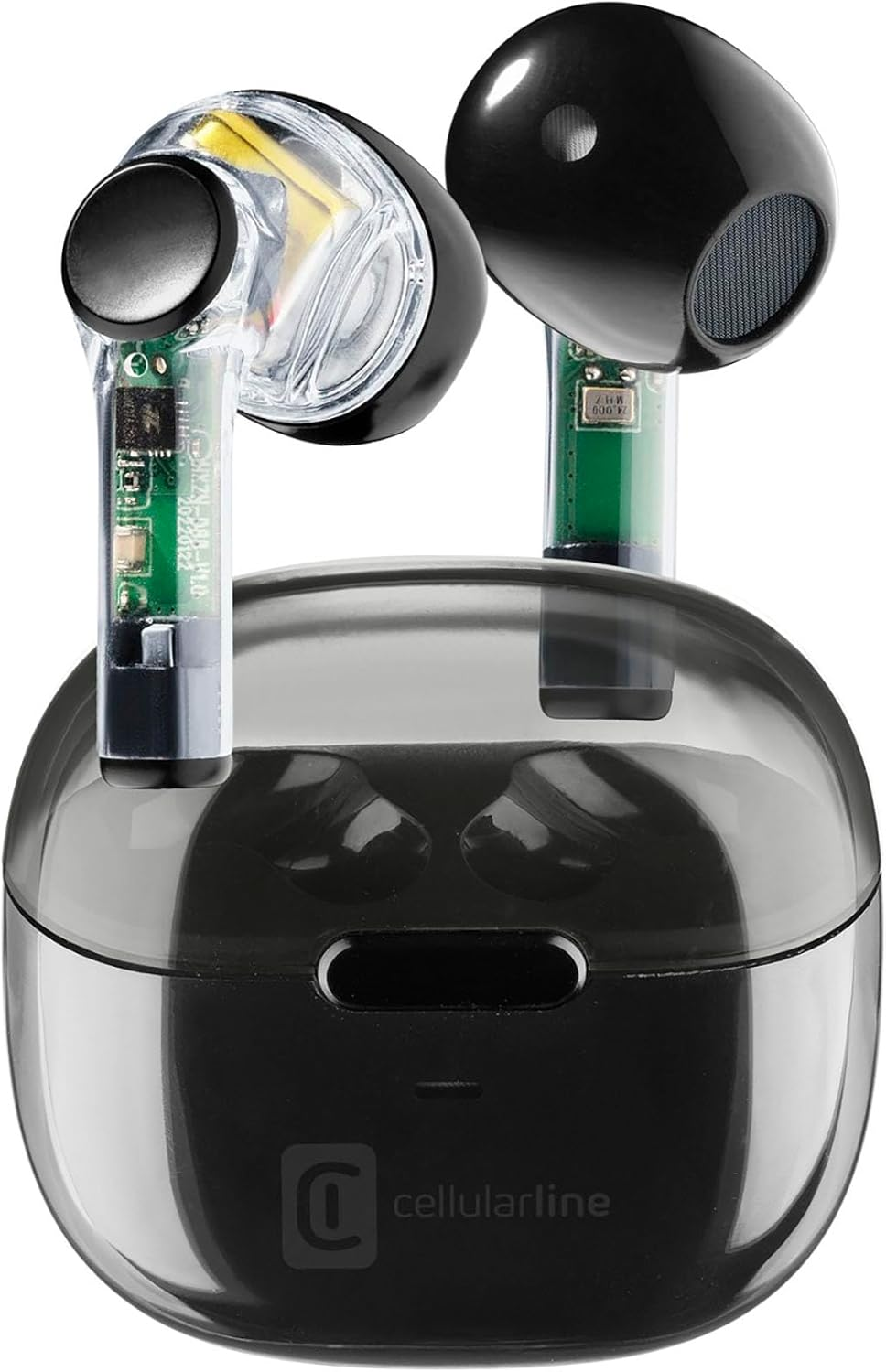 Cellularline Fine Trasparente | Auricolari Bluetooth TWS Wireless In-Ear a Capsula Con Custodia Di Ricarica - Play Time Di 3.5 Ore - Ricarica 4 Volte - Controlli Touch E Auto Pairing