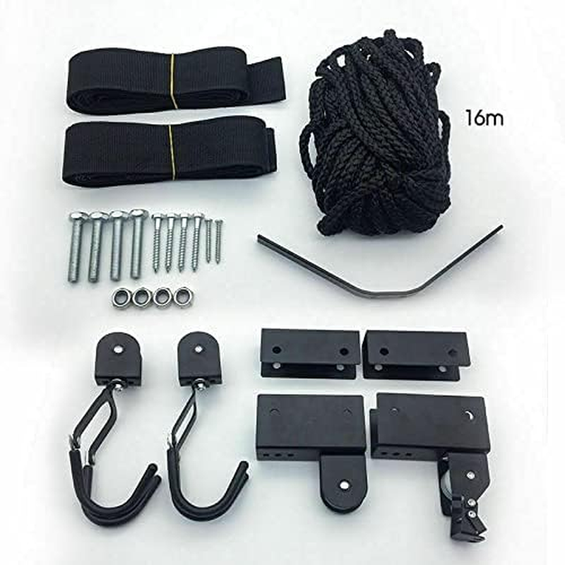 Costcom Kayak Hoist Pulley System Ceiling Bike Lift Garage Storage Rack 125LBS Capacity Bike Lift, Canoe, Paddleboard, & Ladder Ceiling Rack with Safe Lock Mechanism & Rubber Hooks image number 2