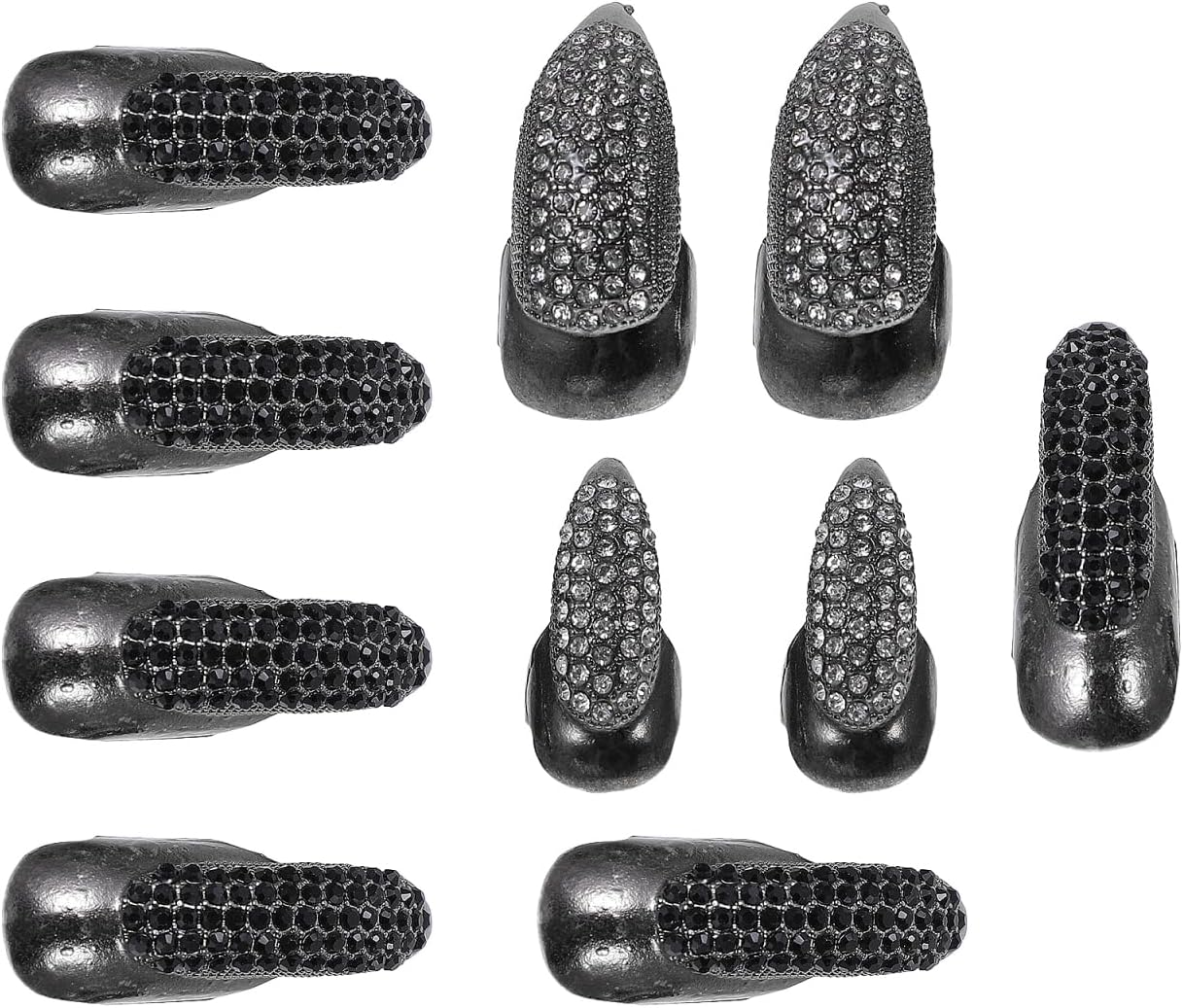 Beaupretty 30 Decorative Nails Metal Gothic Rings Claw Nails Nail Claw on Fingertip Nail Decoration Costume Jewellery Fingernail Claw Gothic Claw Rings image number 2