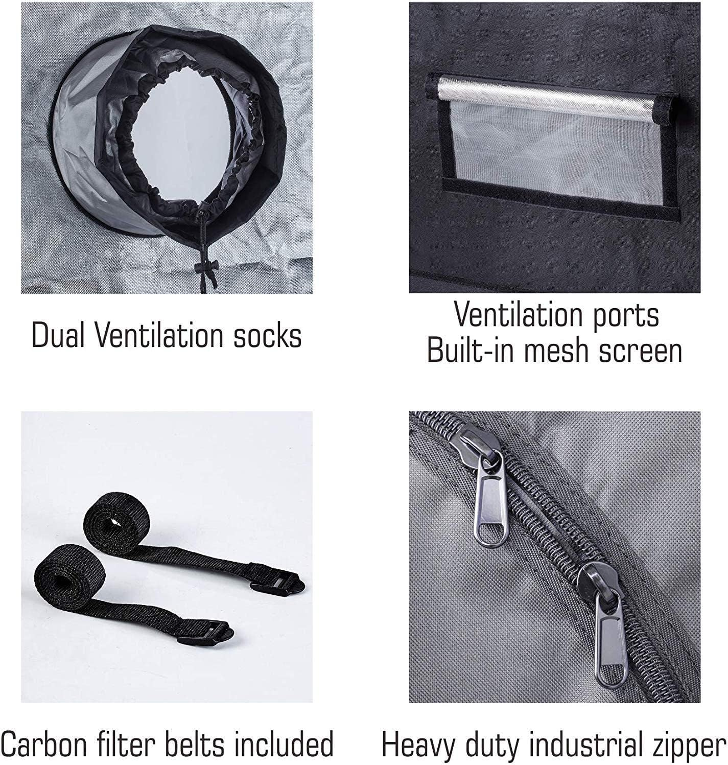 GROZY 90X60X100Cm Grow Tent Hydroponics Indoor Plant System Reflective Oxford AU image number 6