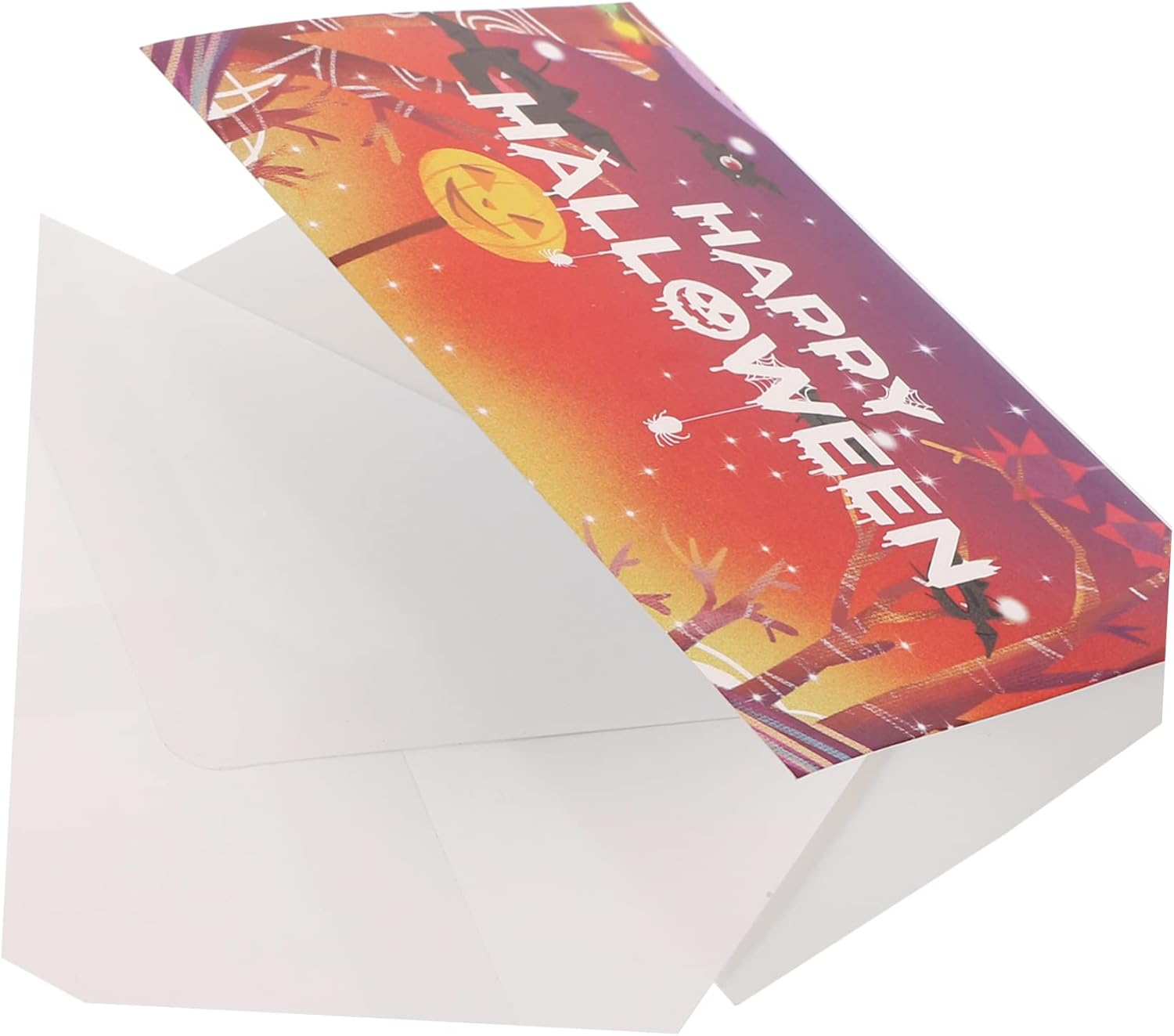 Gadpiparty 12 Sets Halloween Card Happy Halloween Greeting Card Halloween Party Card Message Cards Halloween Envelops Ghost Decor Festival Blessing Cards Cartoon Cards Pumpkin Paper Fold image number 1