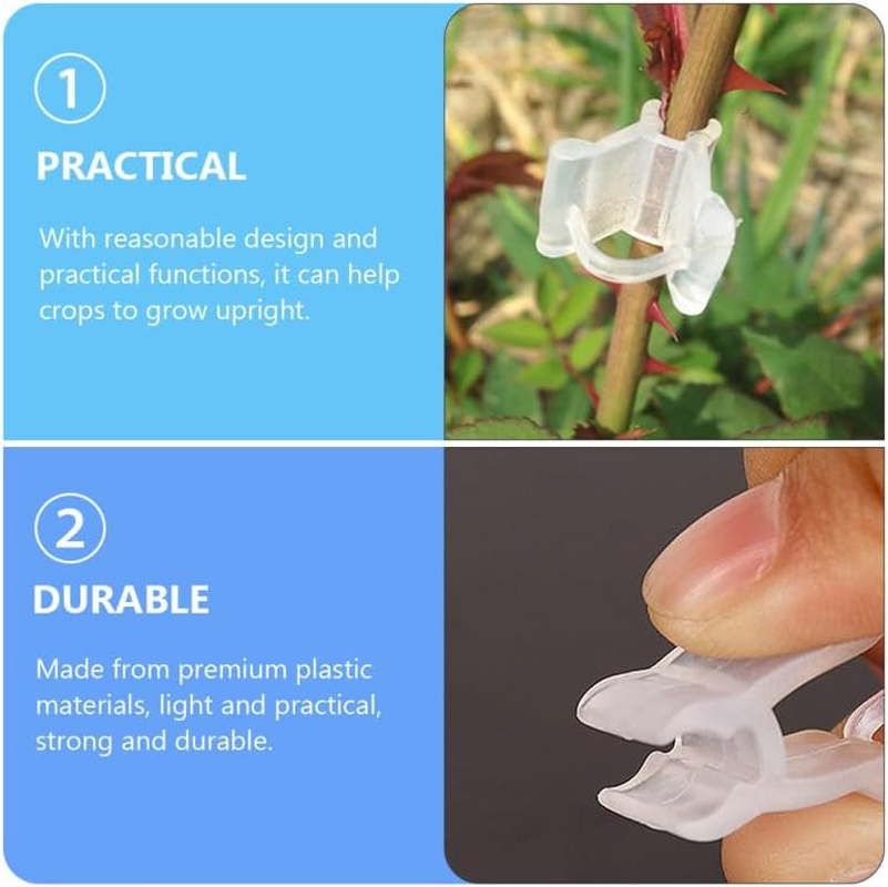 UPKOCH 200Pcs Sturdy Gardening Grafting Clips Plant Clips for Vine Stalks Plant Fixing Clamps