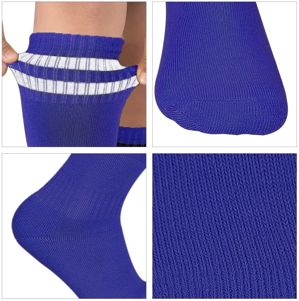 3 Pairs Knee High Soccer Socks Athletic Sports Team Socks for 7-12 Years Old Youth image number 2