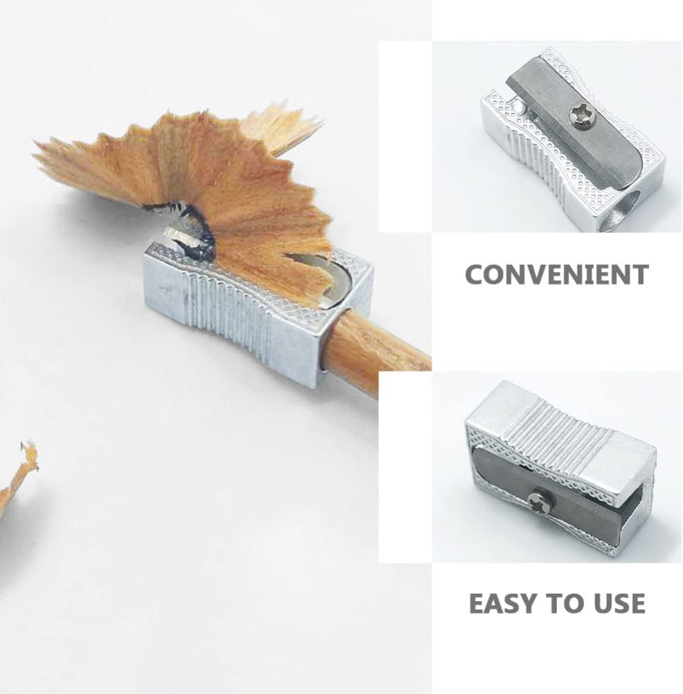 Single Hole Alloy Handheld Sharpeners, 24Pcs Metal Mini Pencil Sharpeners with Single Hole,Metal Mini Pencil Sharpeners Silver Alloy Handheld Sharpener Manual Pencil Sharpeners Alloy Pencil Sharpener image number 6