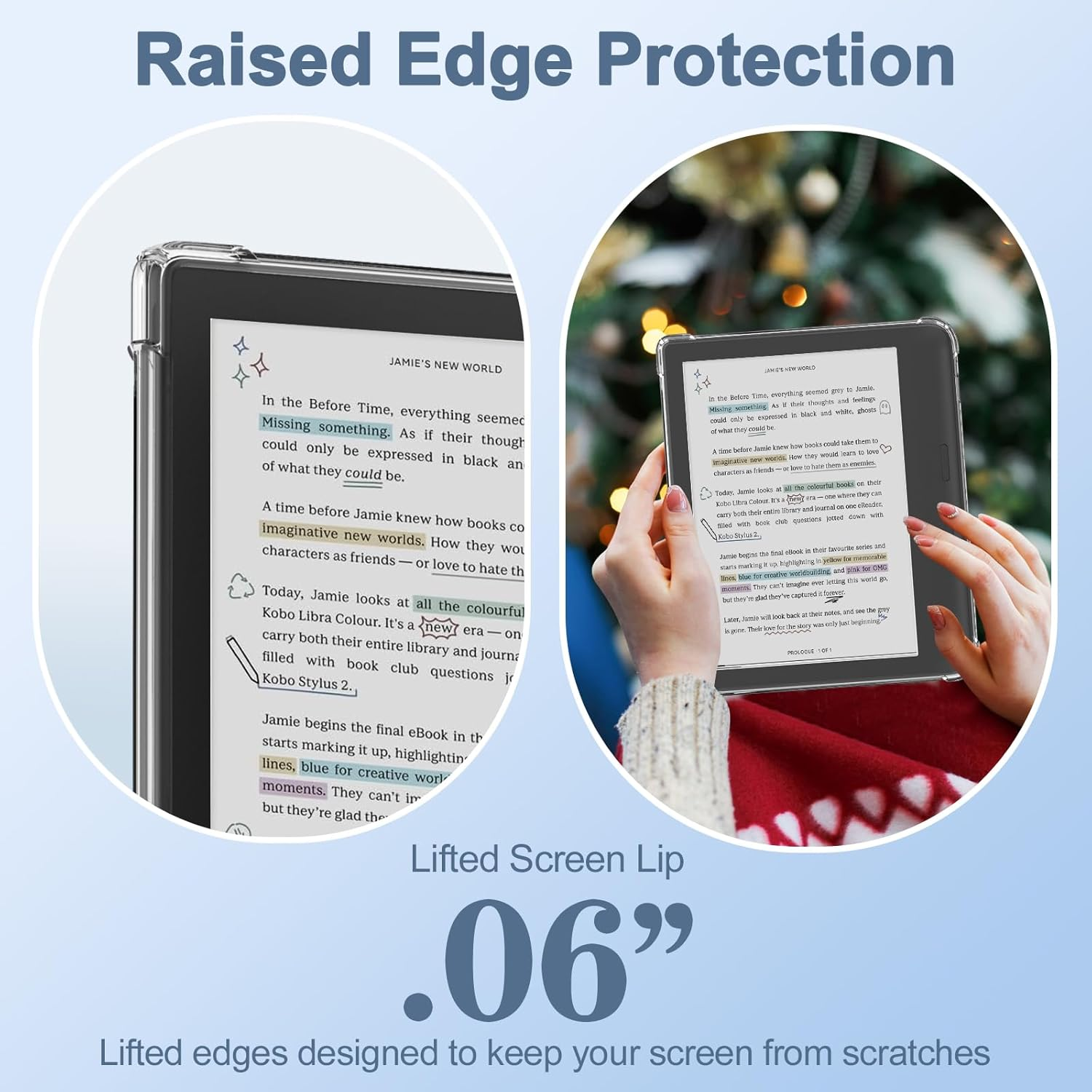 Caweet Clear Case for Kobo Libra Colour 7 Inch 2024 Release, Ultra Soft Flexible Transparent TPU Skin Bumper Back Cover Shell, Clear - Clear image number 4