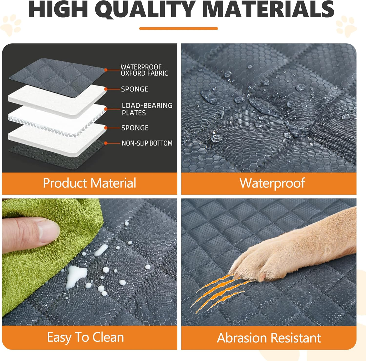 Back Seat Extender,Dog Car Seat Cover,Waterproof Pet Hammock Travel Bed,Durable Camping Air Mattress,Non Inflatable Car Bed Mattress Easy Clean for Car SUV Truck (Grey) - Black image number 4