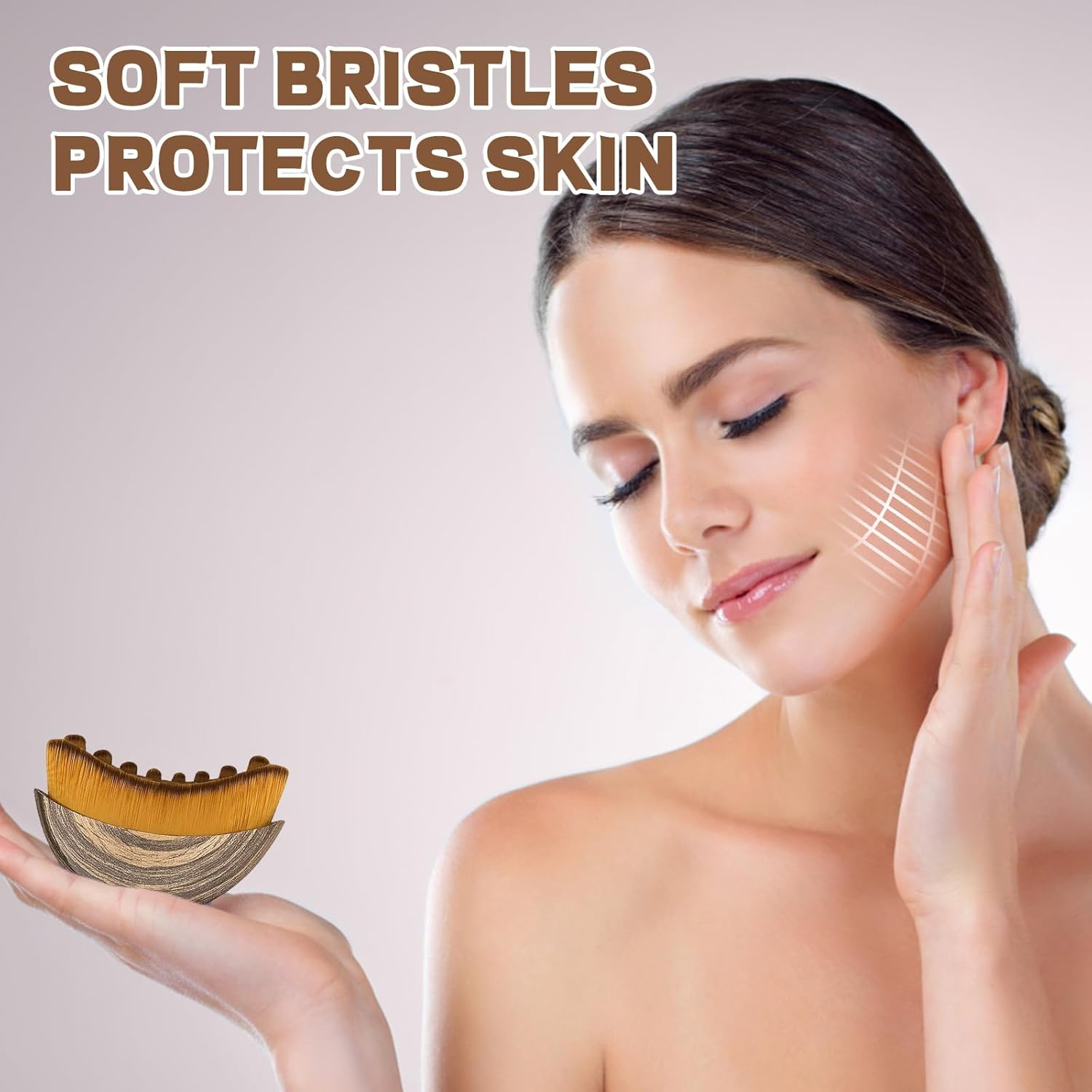 Lymphatic Contour Face Brush, Dry Brushing Face Brush, Lymphatic Drainage Massager for Face, Chin & Jawline Sculpting,Fit the Skin Precisely and Relieve Fatigue 9X7 Cm (1 PC)