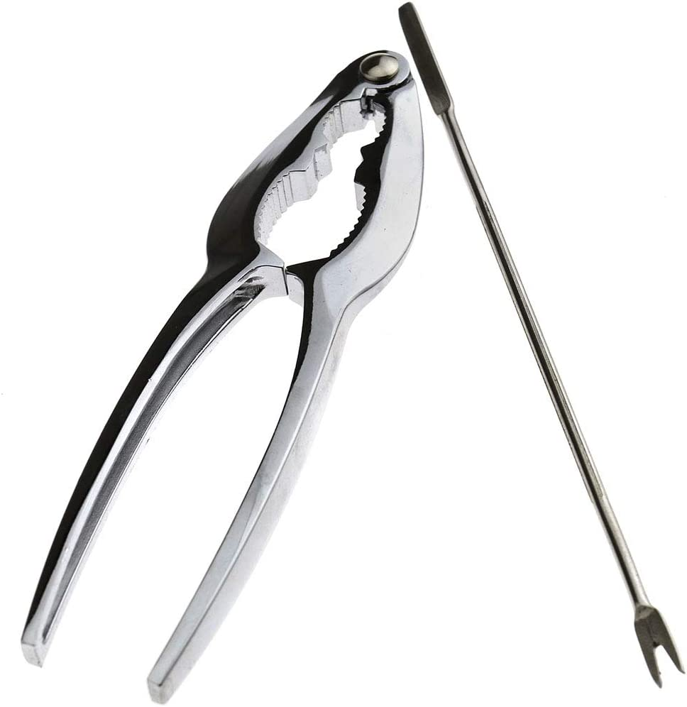 8X Stainless Steel Seafood Crab Lobster Nutcracker Forks Pliers Tool Set