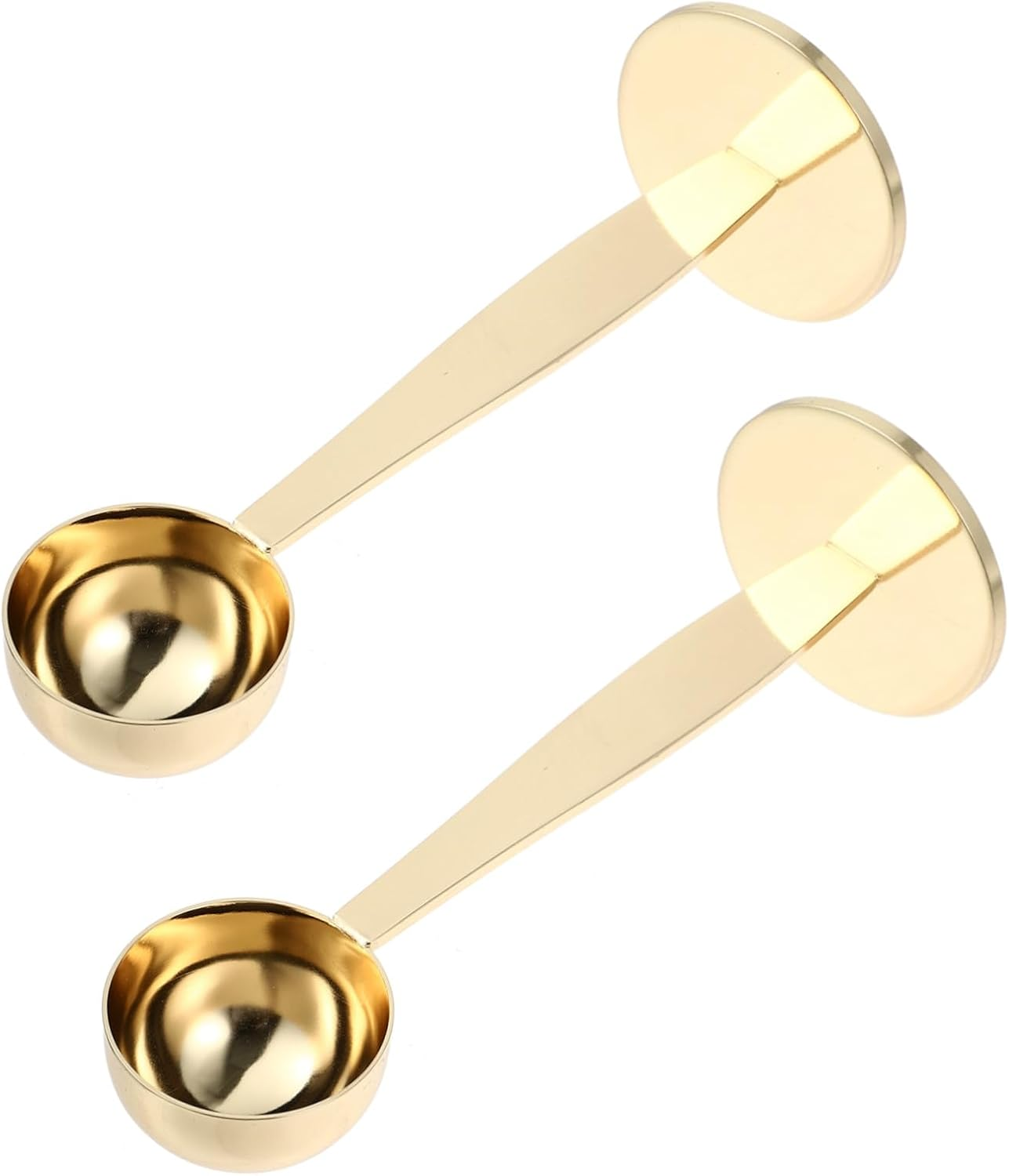 COMPUKAS 2Pcs Stainless Steel Coffee Spoon Measuring Cup Powder Press Scoop Espresso Tamper Tool for Tamping Measuring Use Coffee Beans Powder