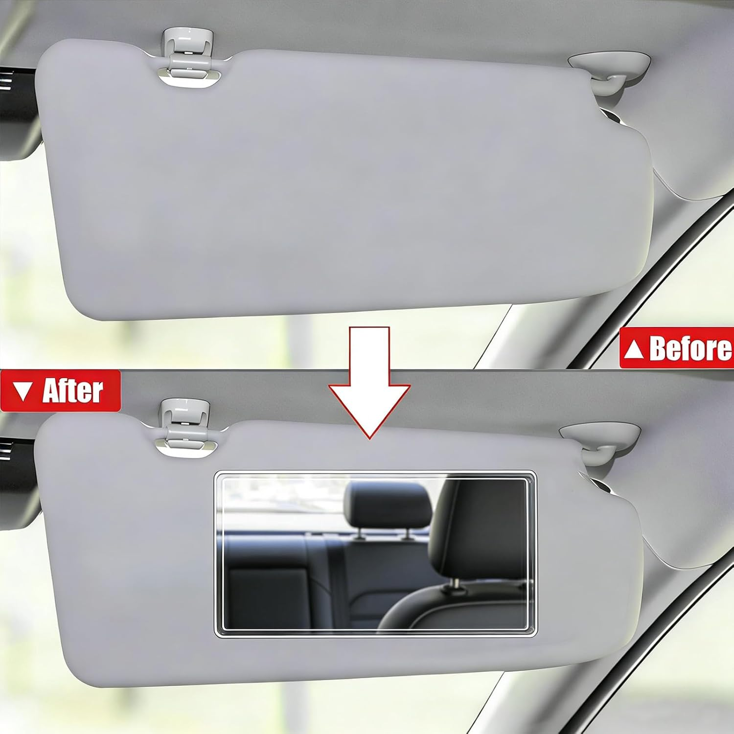 Car Sun Visor Mirror, Vehicle Cosmetic Makeup Mirror, Automotive Self-Adhesive Mirror for Car, Truck, SUV image number 6