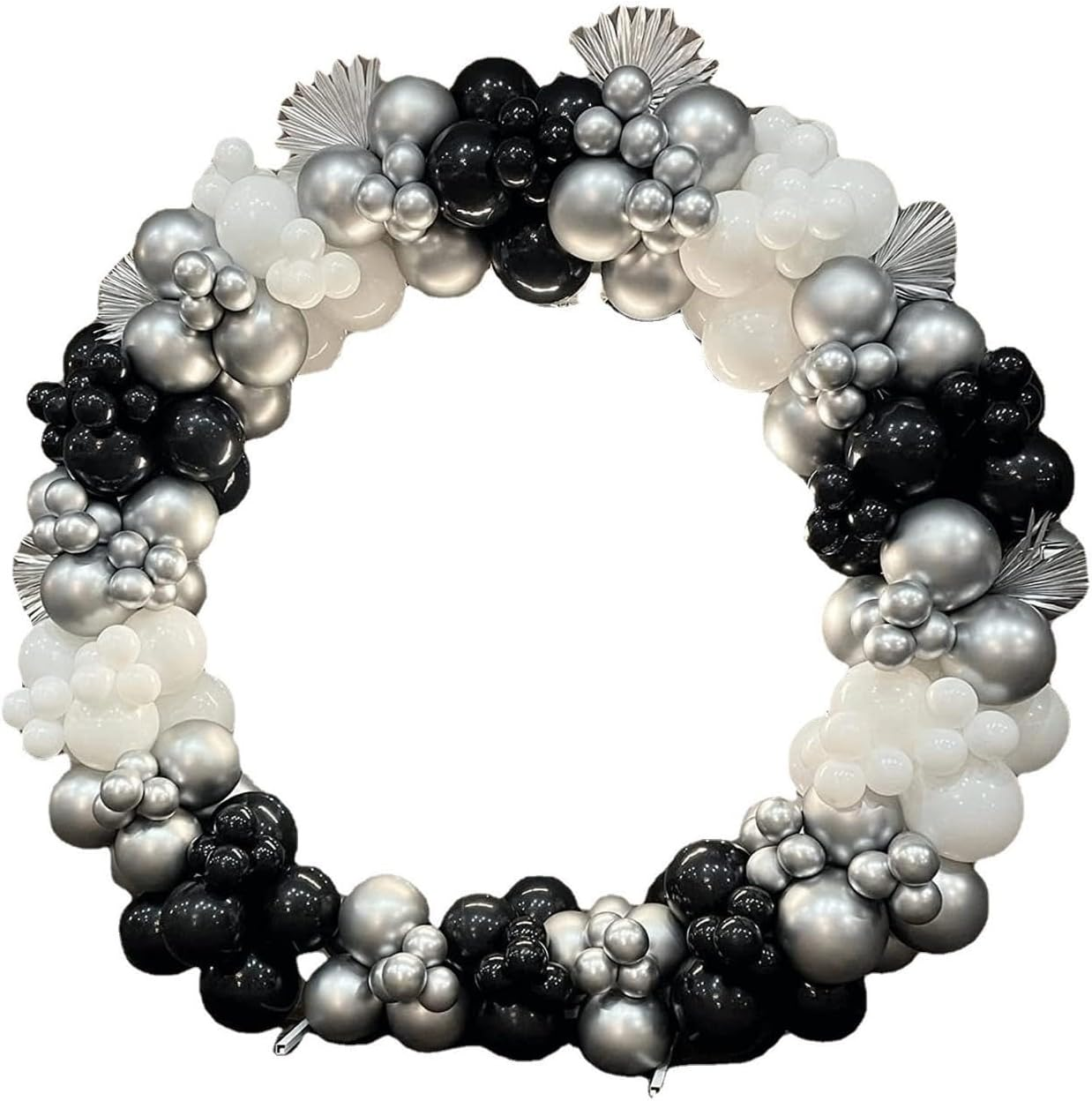 Metal Silver Balloon Wreath Arch Set, Wedding Party Birthday Party（100 PCS）