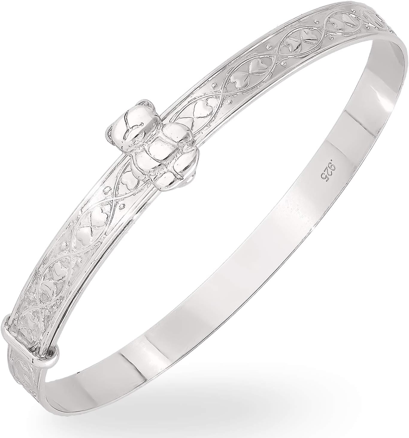 Children'S Bangle, 925 Sterling Silver Baby Bangle, Christening, Birthday Baby Shower, Expander Bracelet Gift, Baby Boy, Baby Girl 0-3Yrs, 40Mm to 50Mm, Sterling Silver Silver image number 1