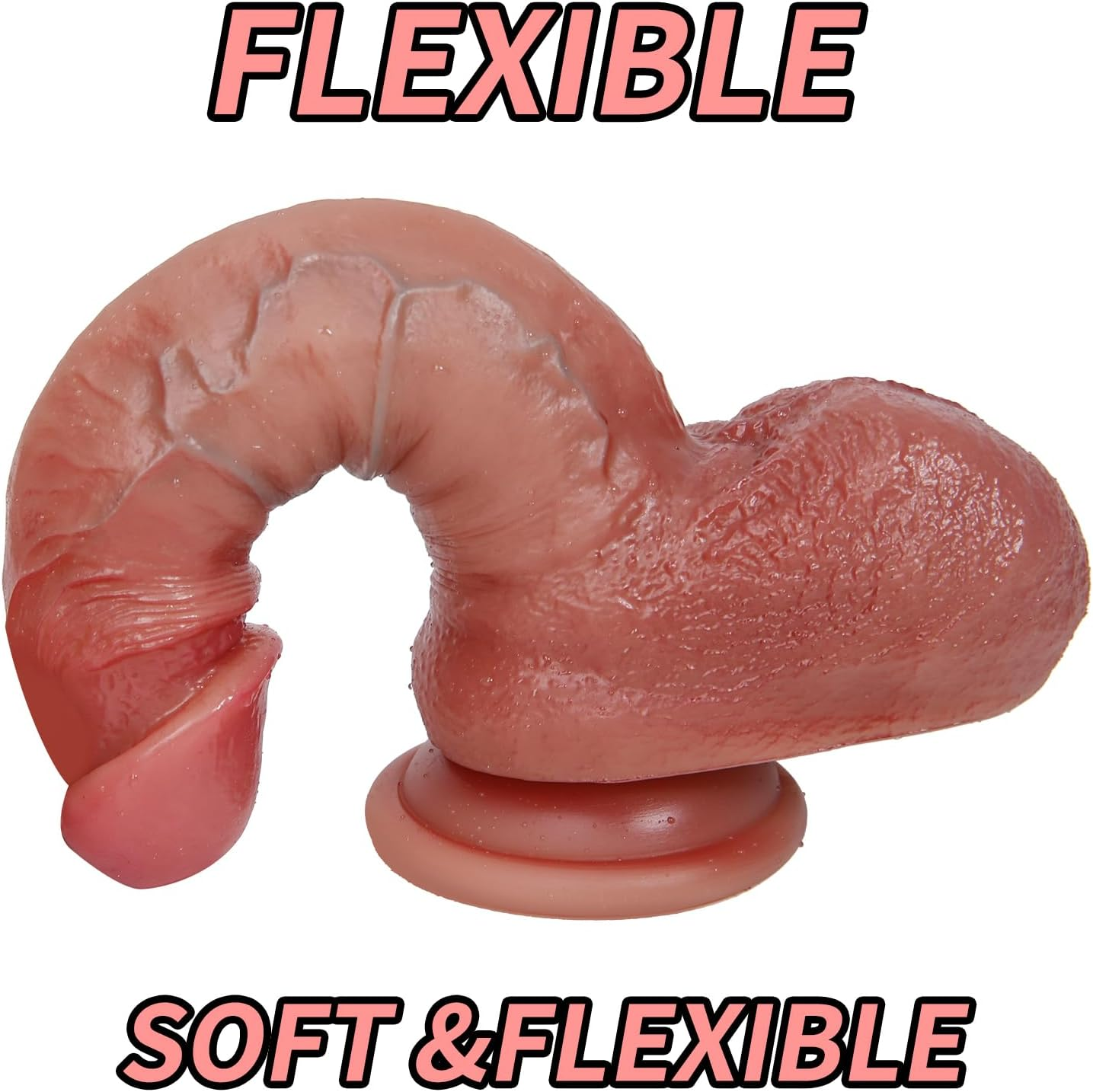 Anfei 7.87 Inch Realistic Dildo for Beginners Lifelike Silicone Dildo with Suction Cup for for Women and Couple image number 6
