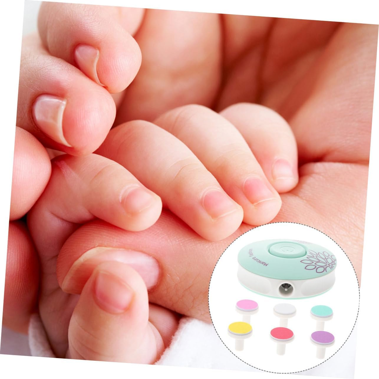 Kisangel Electric Nail File Set Nail File Cuticle Pusher Buffing Block Drill Clippers Scissors Manicure Tool Safe for Boys and Girls image number 2