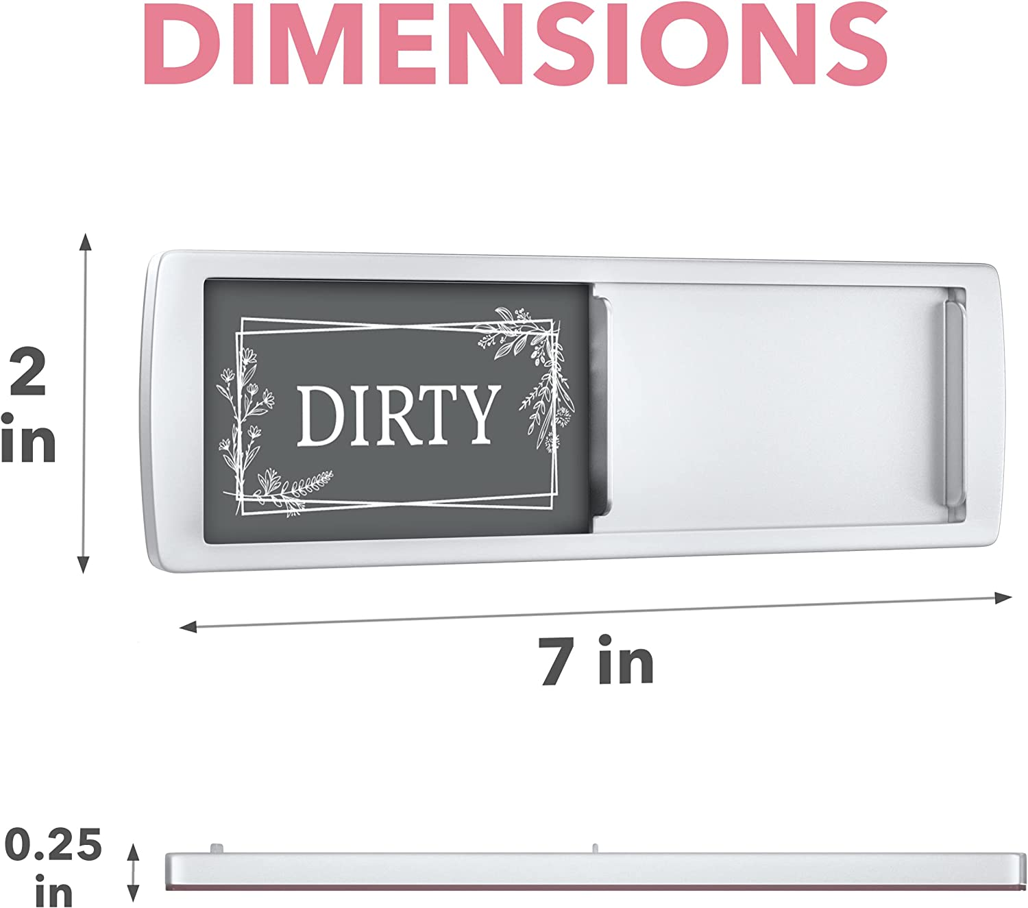 Clean Dirty Dishwasher Magnet Sign - 2" by 7" - Ideal Dishwasher Sign for Any Home or Office - Nice Home D&eacute;cor Product - Double-Sided Adhesives Included for Non-Magnetic Dishwashers image number 5
