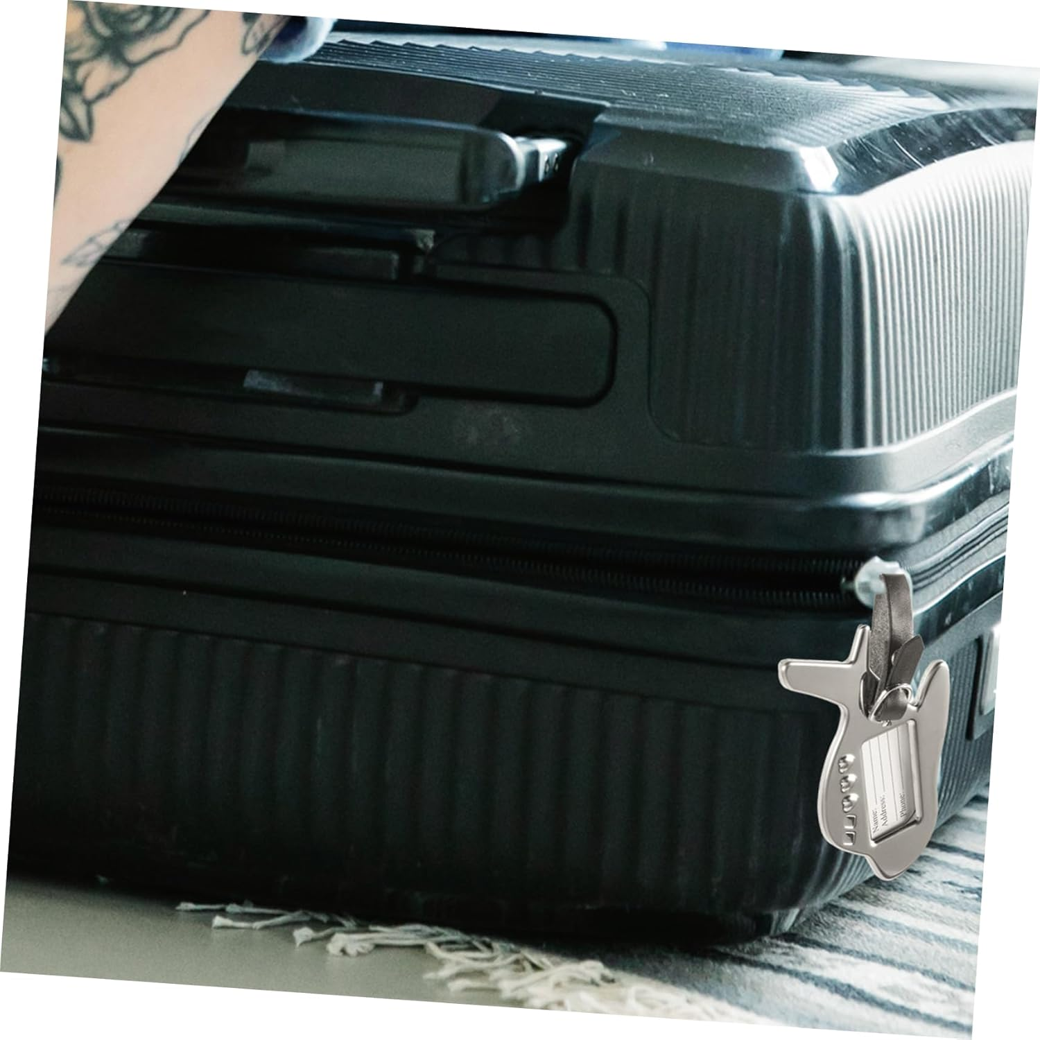 JEWEDECO Airplane Shaped Luggage Tag Lightweight Travel Identifier for Suitcases Easy to Personalize Name Information Travel Accessory For