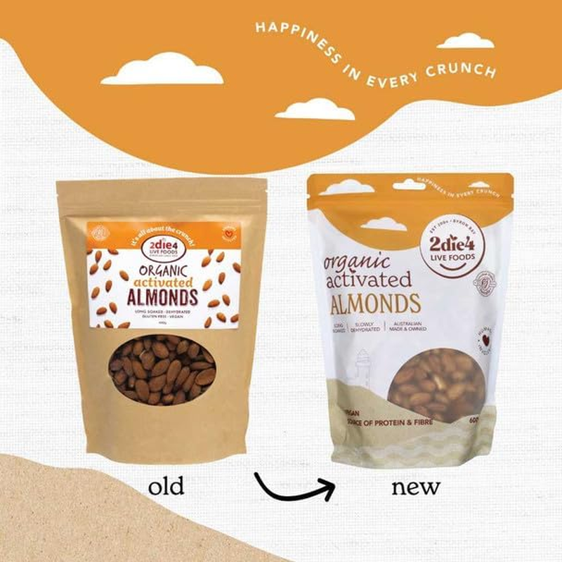 2Die4 Live Foods Activated Organic Almonds 600G