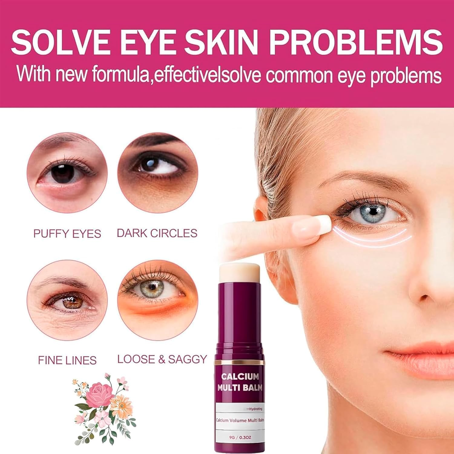 TKTCO Calcium Multi Balm, Calcium Volume Multi Balm, anti Wrinkle Calcium Balm, Korean Collagen Moisturing Stick, Anti-Aging, Hydrating, Almond & Vitamin E for Lip Balm Eye Cream Neck image number 4