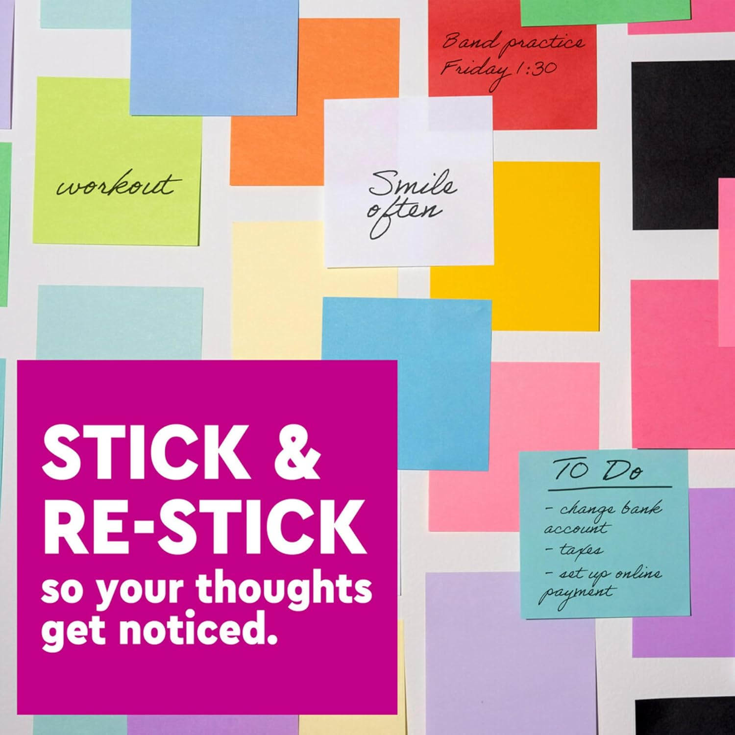 Post-It Super Sticky Notes Neon Pink 76Mm X 76Mm 654-5SSNP (Pack of 5) image number 5