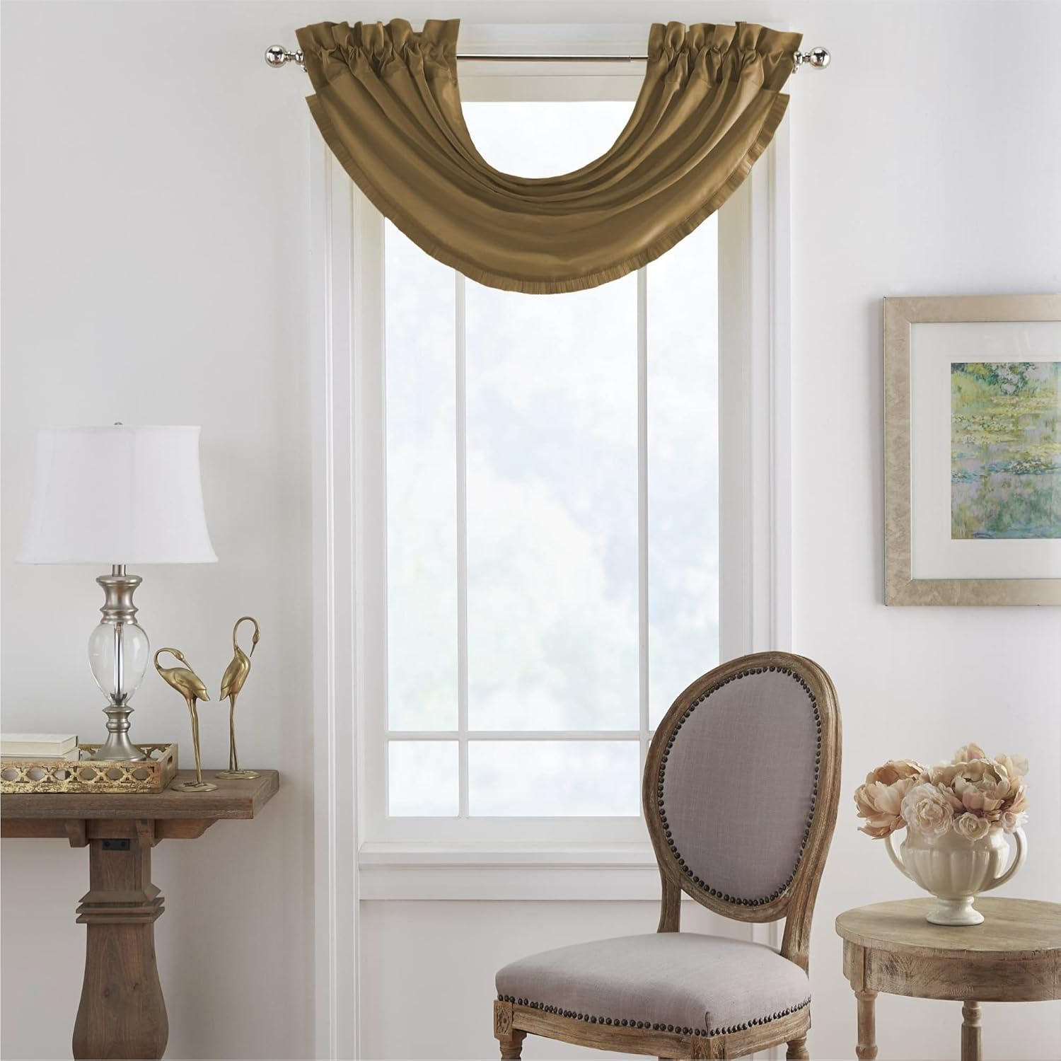 Elrene Home Fashions 026865721874 Room Darkening & Energy Efficient Lined Rod Pocket Window Curtain Drape Pleated Regal Solid Panel, Blackout, Gold, 52" X 84" (1 Panel)