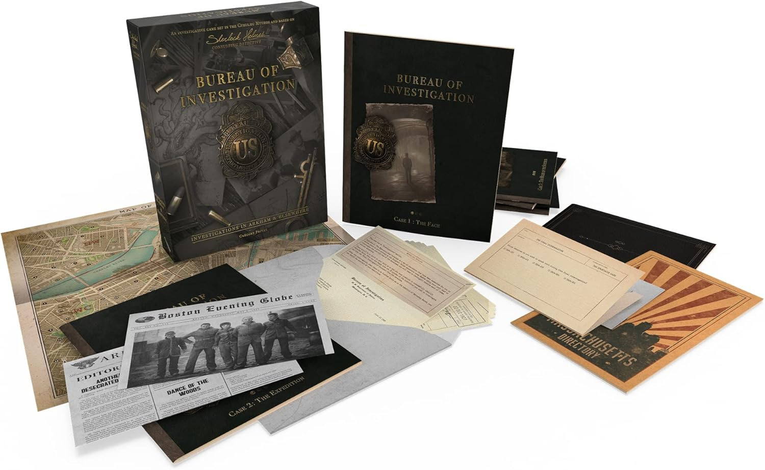 Space Cowboys Bureau of Investigation: Investigations in Arkham & Elsewhere Board Game | Cooperative Mystery Game for Adults and Teens | Ages 14+ | 1-8 Players | Avg. Playtime 120-240 Mins | Made by Space Cowboys image number 6