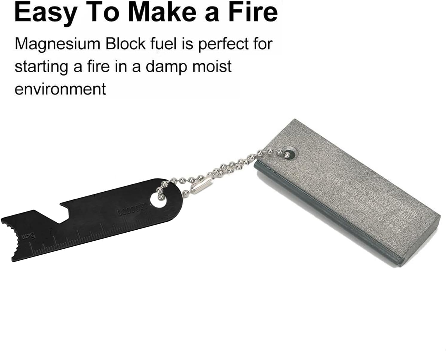 Yotsuba Professional Magnesium Fire Starter Kit - Survival Fire Steel with Flint Striker & Bottle Opener | All-Weather Emergency Fire Starter Tool for Camping, Hiking & Outdoor Adventures image number 2