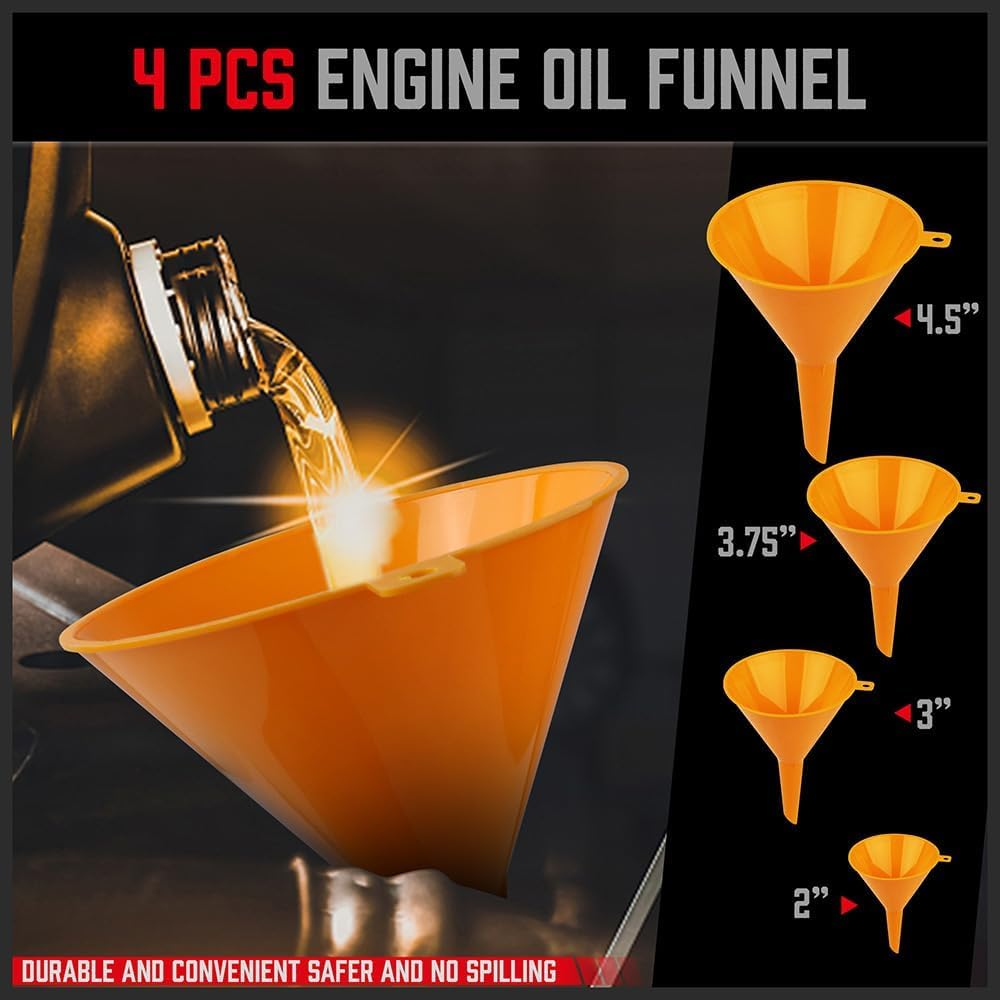 SEDY 19-Pieces No Spill Coolant Filling Funnel Kit, Spill Proof Radiator Funnel Bleeder with Adapters.General-Purpose image number 2