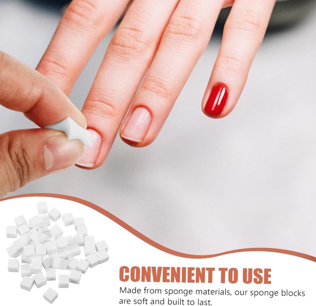 MUNZE Pack of 100 Nail Art Sponges with Metal Gripper, Nail Art Sponge Brush, Manicure Accessories for Nails to Create a Variety of Gradient Nail Art Patterns, Nail Design Accessories Sponge Brush image number 2