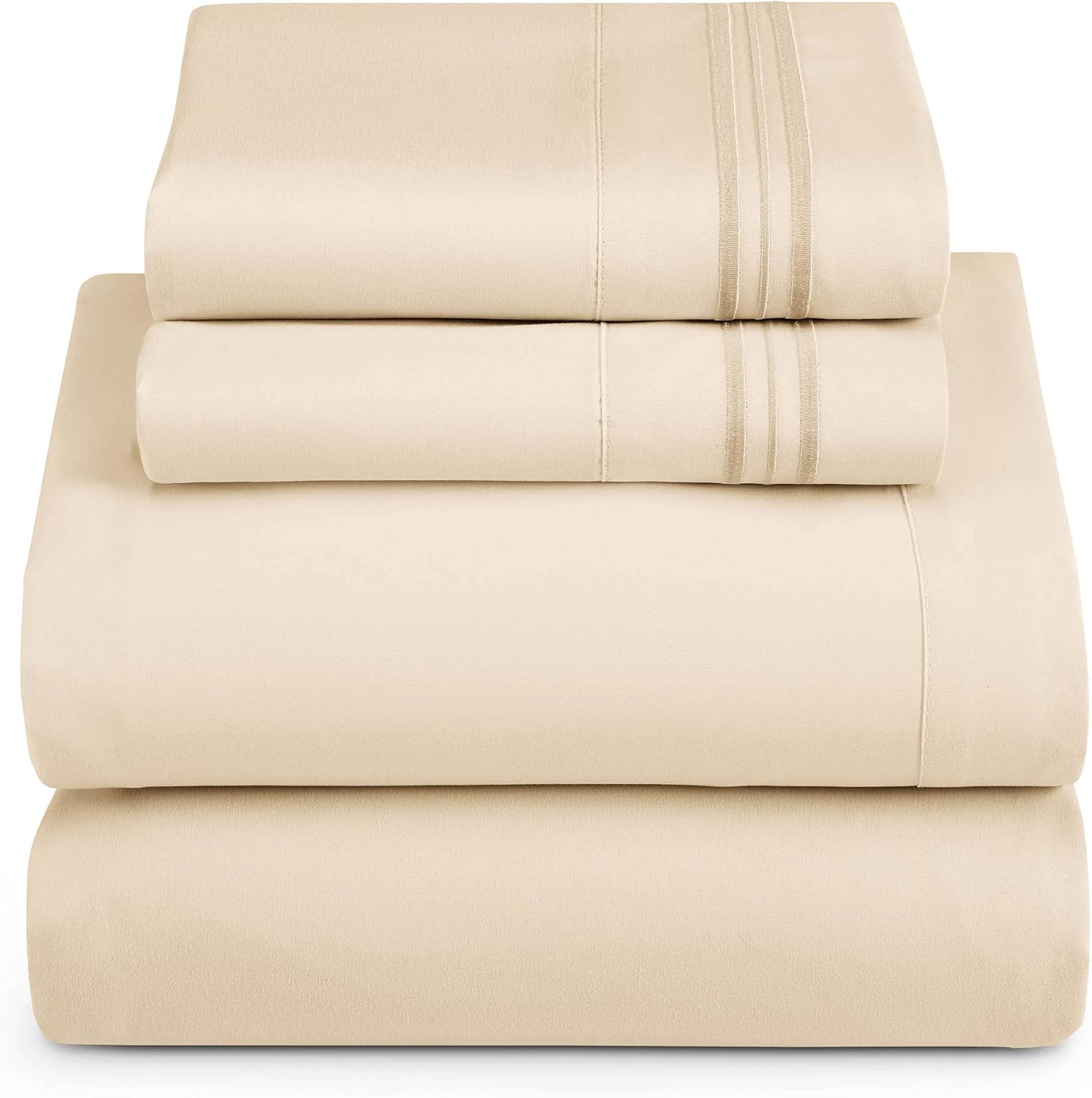 Hearth & Harbor Bedding Set - Luxury Soft Quality Double Brushed Microfiber -, Vendor_Harbor_Q-Beige, Beige, Queen