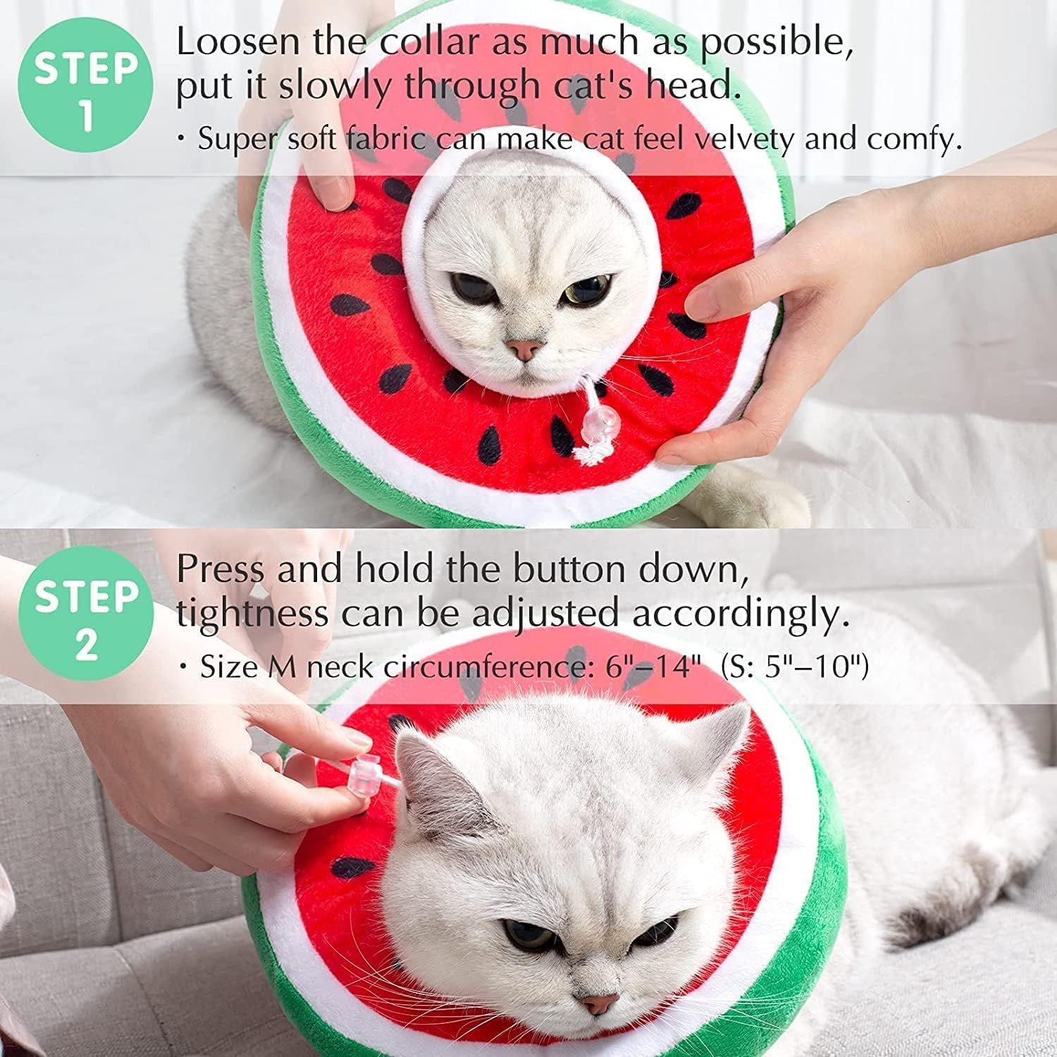 Adjustable Cat Recovery Collar, Cute Adjustable Cat Cone Collar Soft after Surgery for Kittens (Large) image number 3