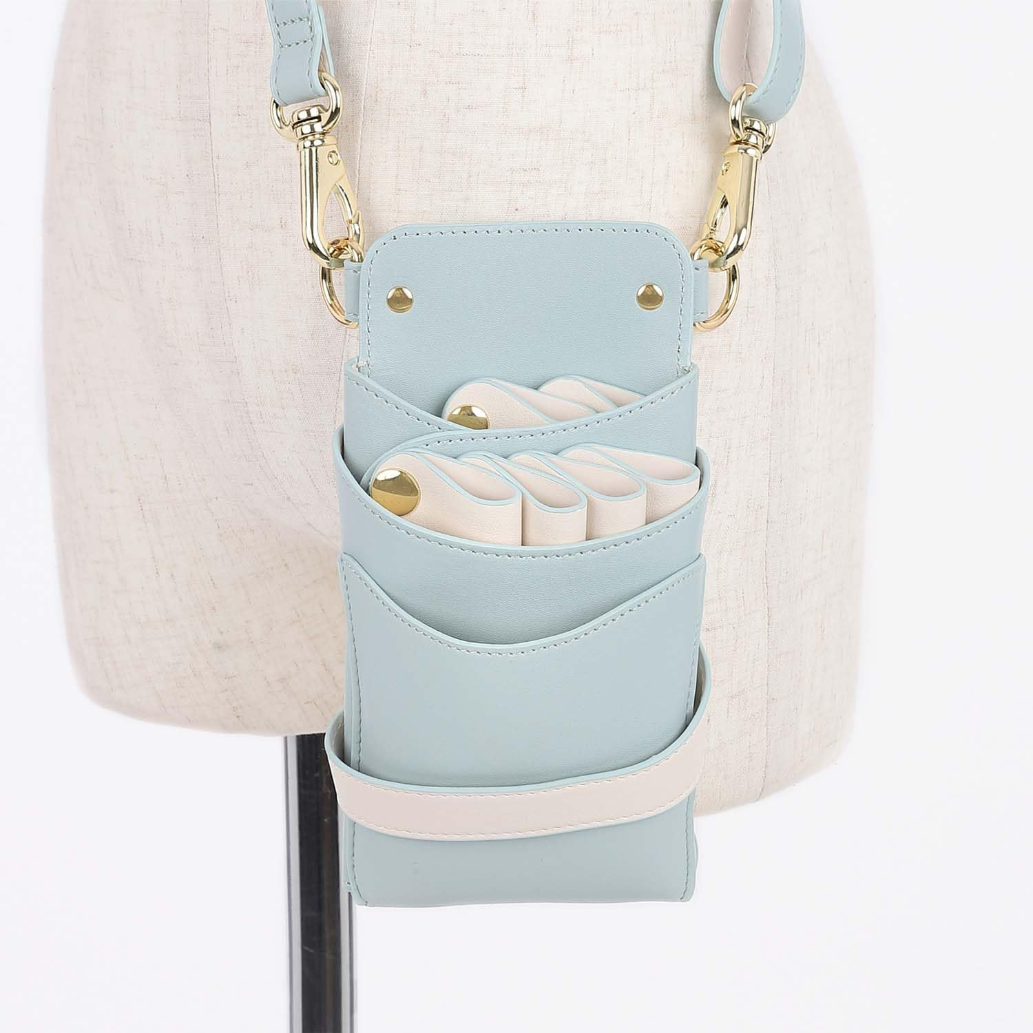 DEEDS S-416 Scissor Case for 4 to 6 Cells Siena Light Blue X Ivory image number 5