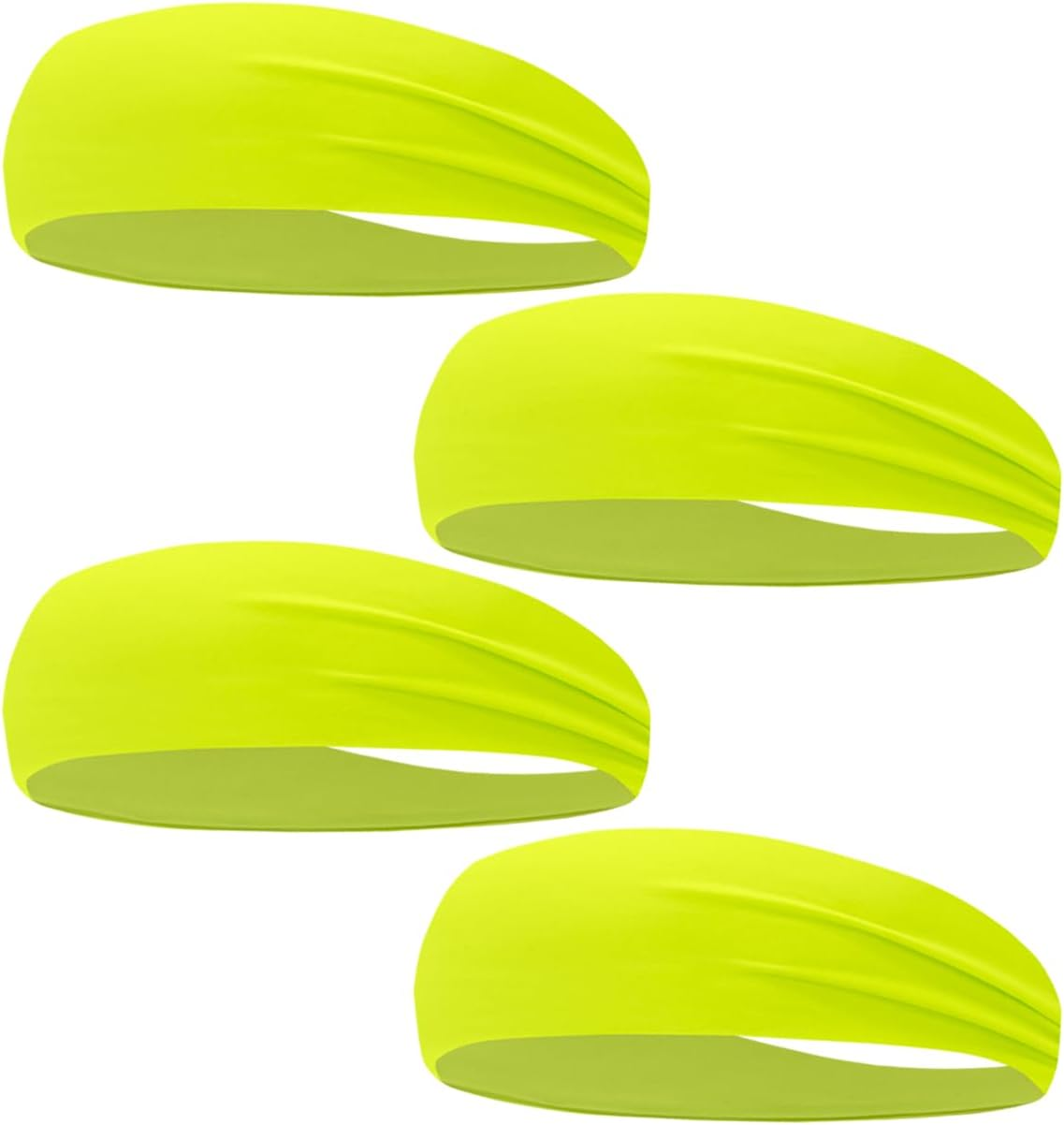 Sport Sweatbands for Men and Womem, 4 Pack, Double-Layer Workout Headbands, Sweat Wicking Hairbands for Running