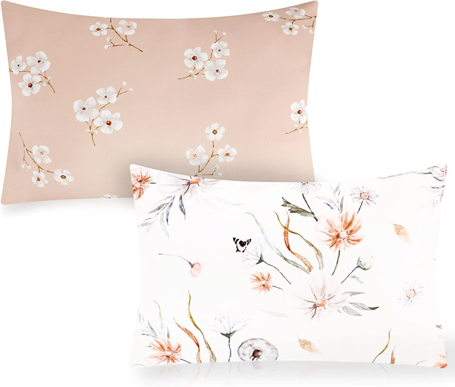 CARUILI 2 Pack Toddler Pillowcases Fit 14 X19, 14 X 20 Iches Kids Pillow, Soft & Breathable Small Pillow Cases for Kids Boys Girls, Envelope Closure Travel Pillow Cover, Woodland Animal