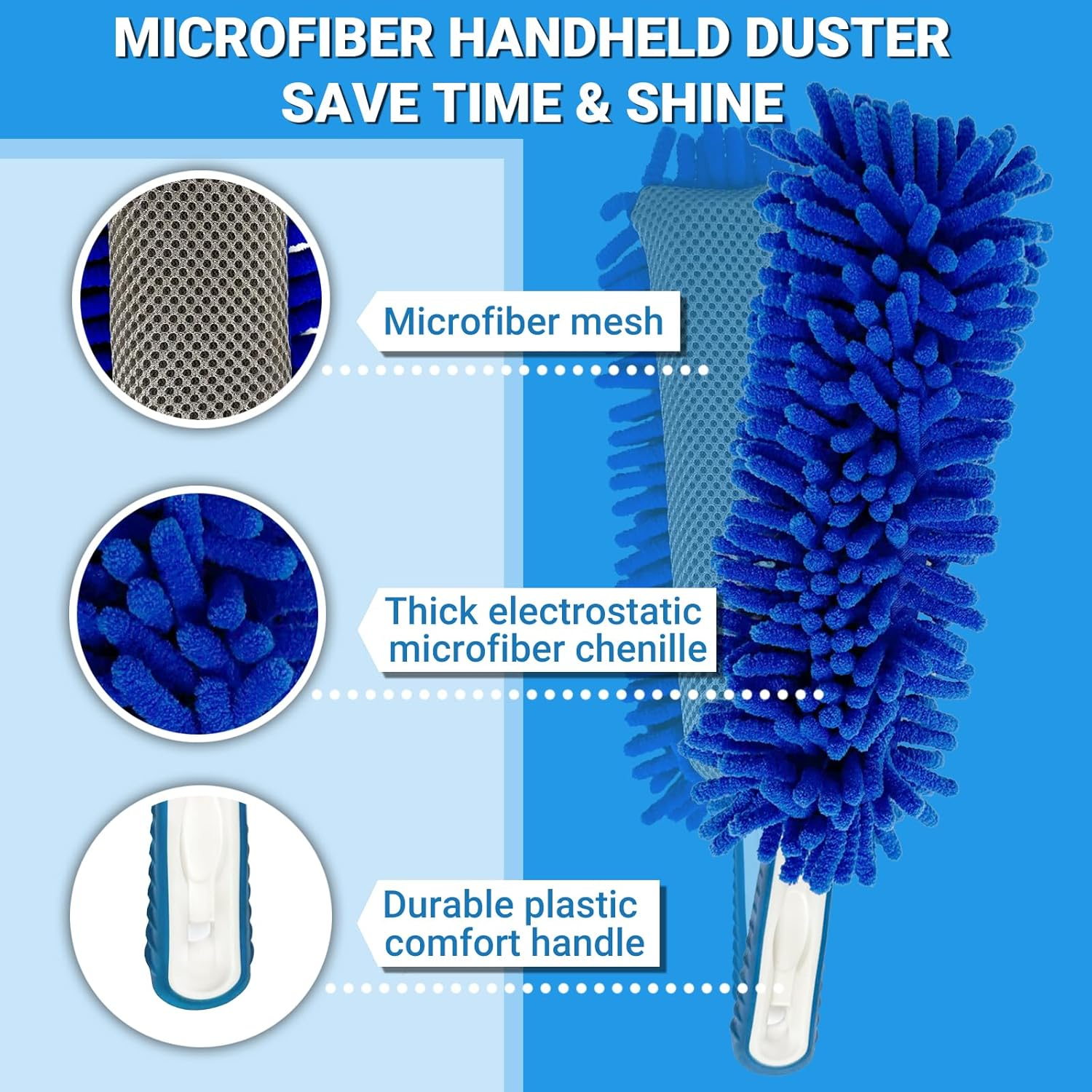 72" Car Wash Brush with Long Handle, On/Off Switch for Car RV Truck Boat Washing Brush, Complete Cleaning Kit with Car Wash Mop Windshield Squeegee Multifunctional Wash Brush