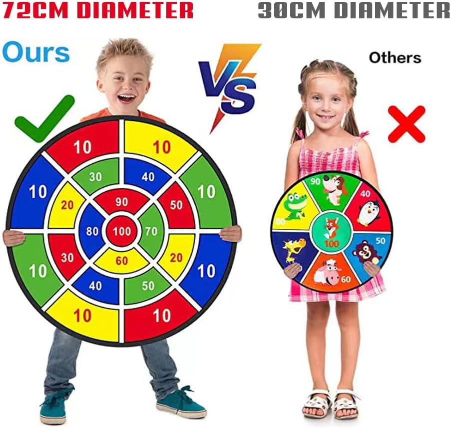 72Cm Kids Dart Board Game Set, Double-Sided Velcro Dart Board with 12 Balls and 6 Darts for Kids Ages 3 4 5 6 7 8 9 10 11, Indoor/Outdoor Party Game Toys/Birthday Gifts image number 6