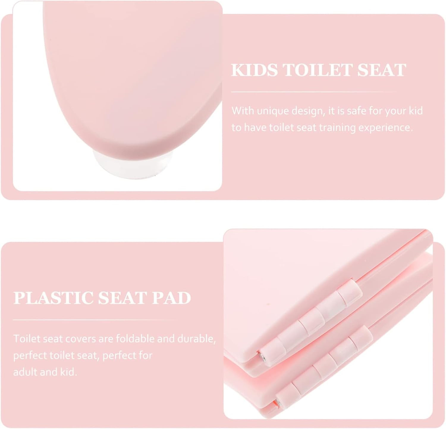 Folding Potty Seat for Toddler, Portable Toilet Seat Cover, Toilet Potty Training Seat Covers for Baby, Toddlers and Kids (Pink) image number 3