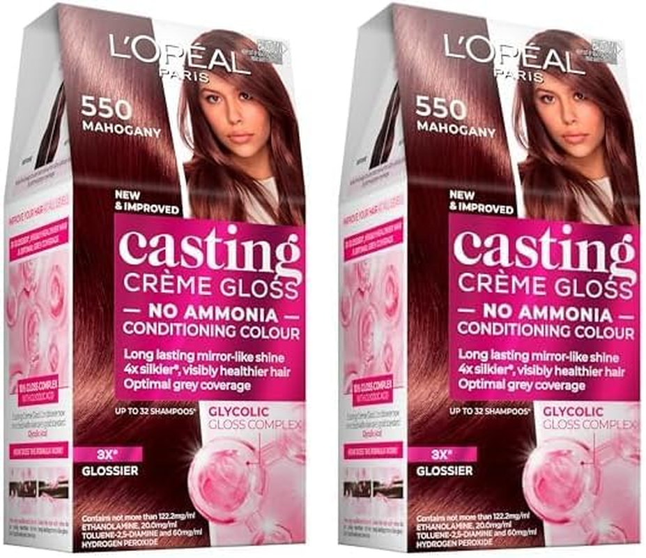 L'Oreal Paris Casting Cr&egrave;me Gloss Semi-Permanent Hair Colour - 550 Mahogany (Ammonia Free) (Pack of 2) image number 2