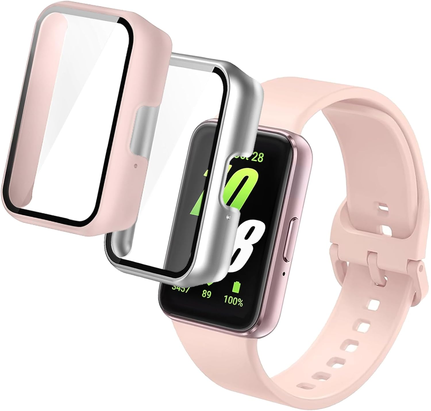 [2 Pack] Hard PC Cases for Samsung Galaxy Fit 3 Cases, Full Coverage All-Around Protective Bumper Cover for Galaxy Fit 3 Screen Protector Case Accessories