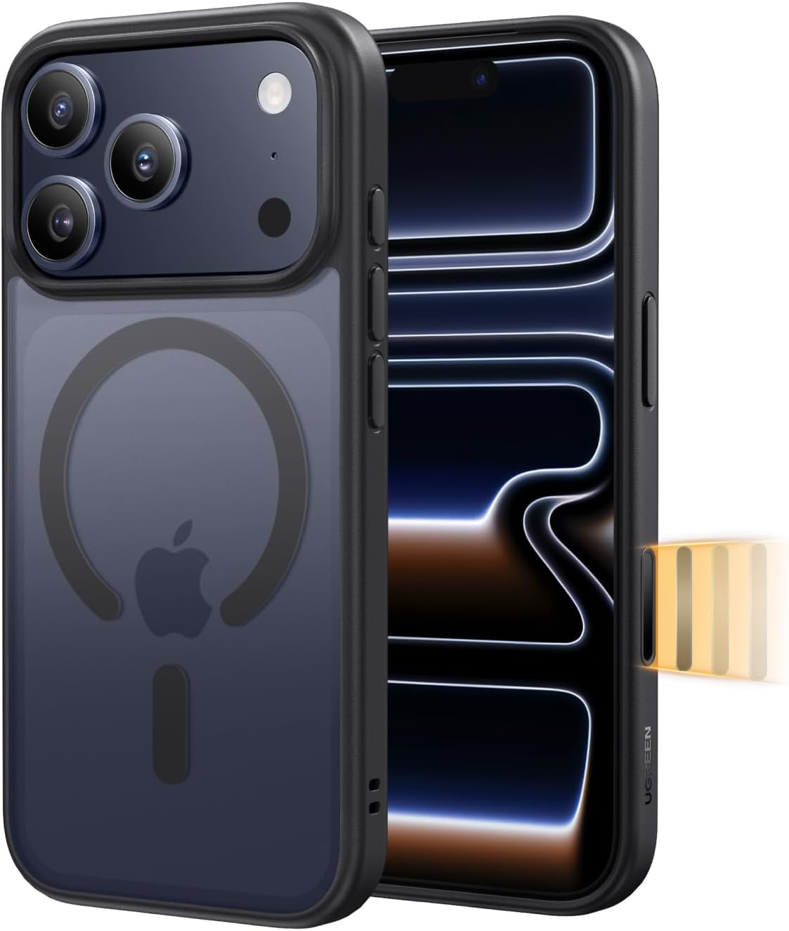 UGREEN Magnetic Case Compatible with Iphone 17 Pro Max 6.9-Inch, Compatible with Magsafe, Revolutionary Icrystal Tech, Mil-Grade Protection, Anti-Scratch, Camera Protective,Black image number 7